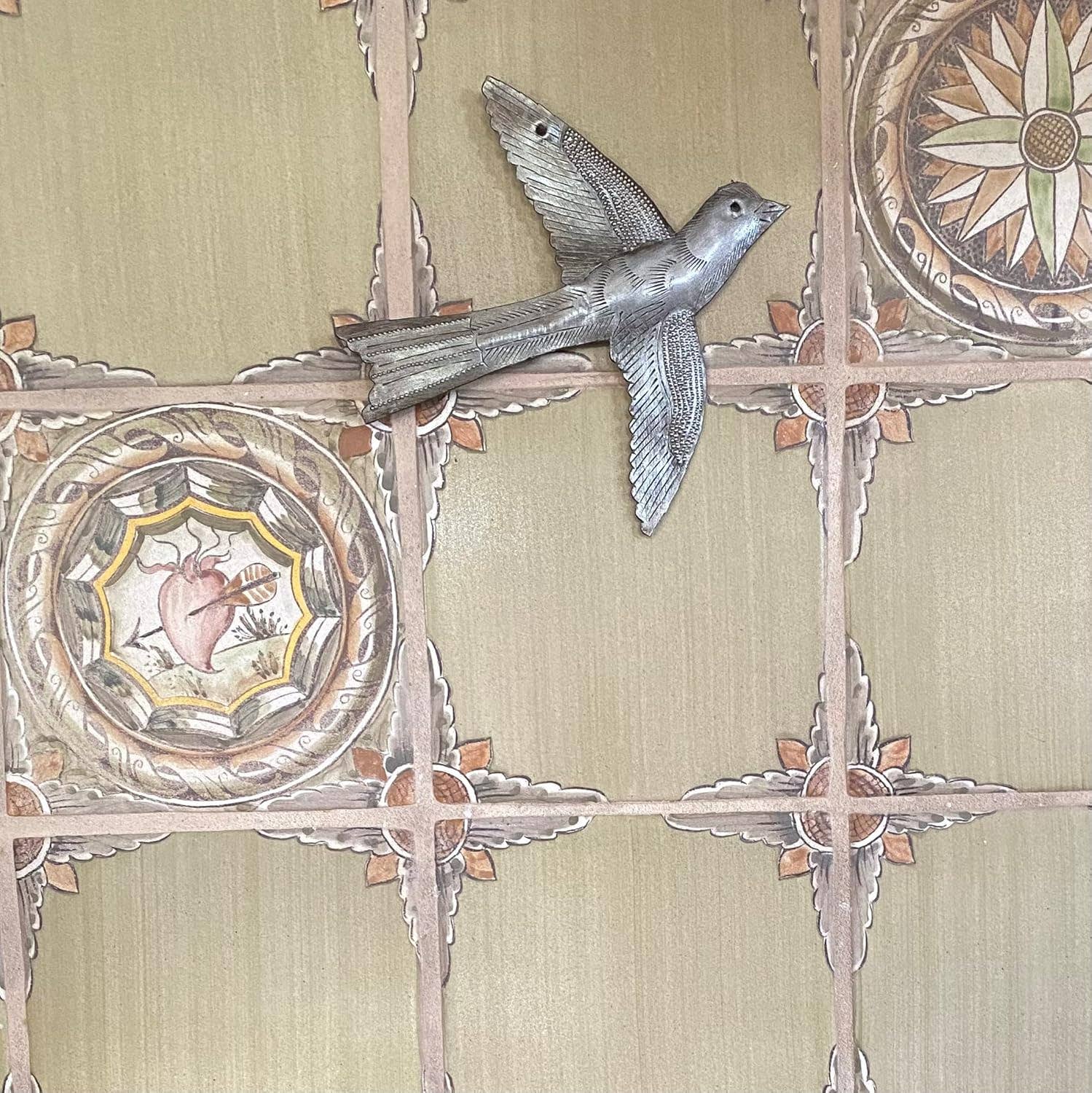 7" Small Metal Bird, Decorative Accent Handmade Figurine