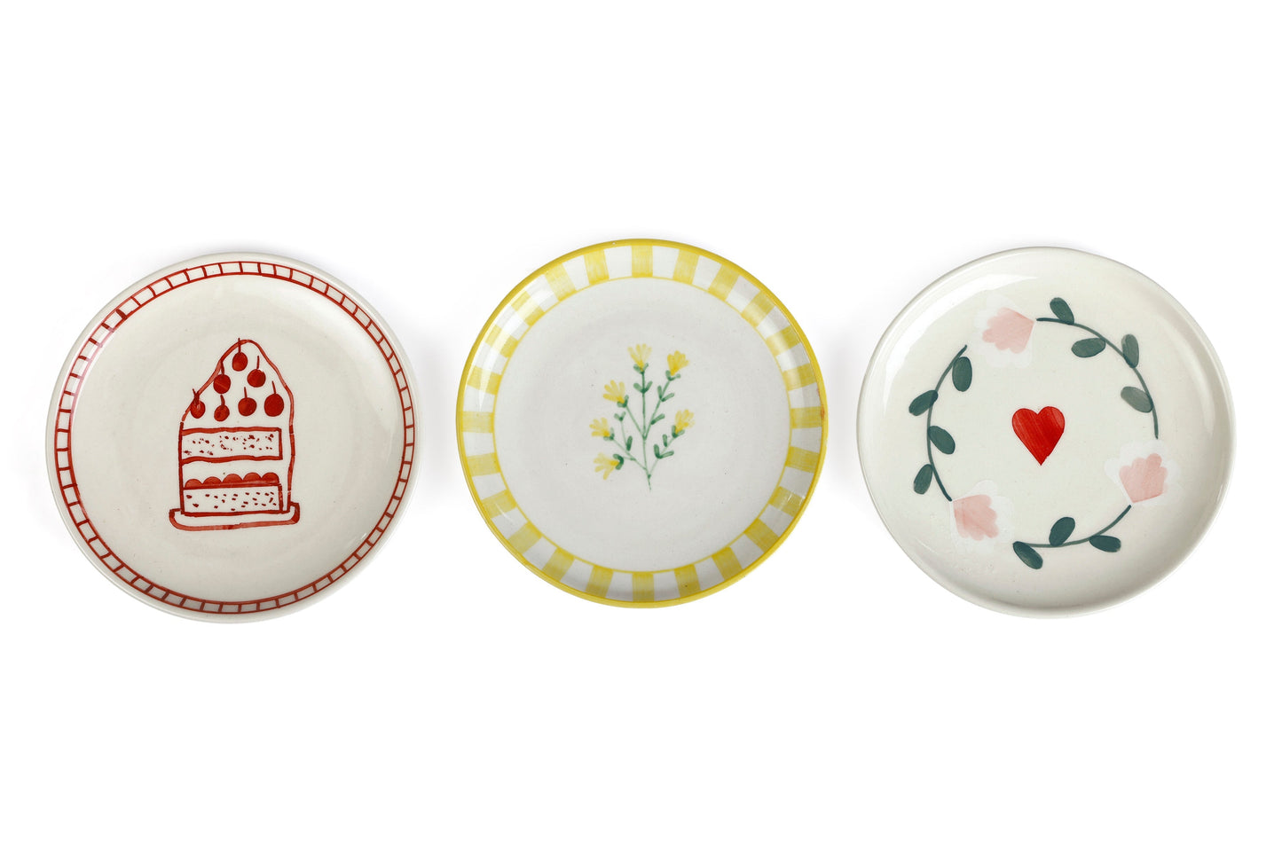 Ceramic Dessert Plates - Sunshine Spring , 7 Inches (Set of 4)