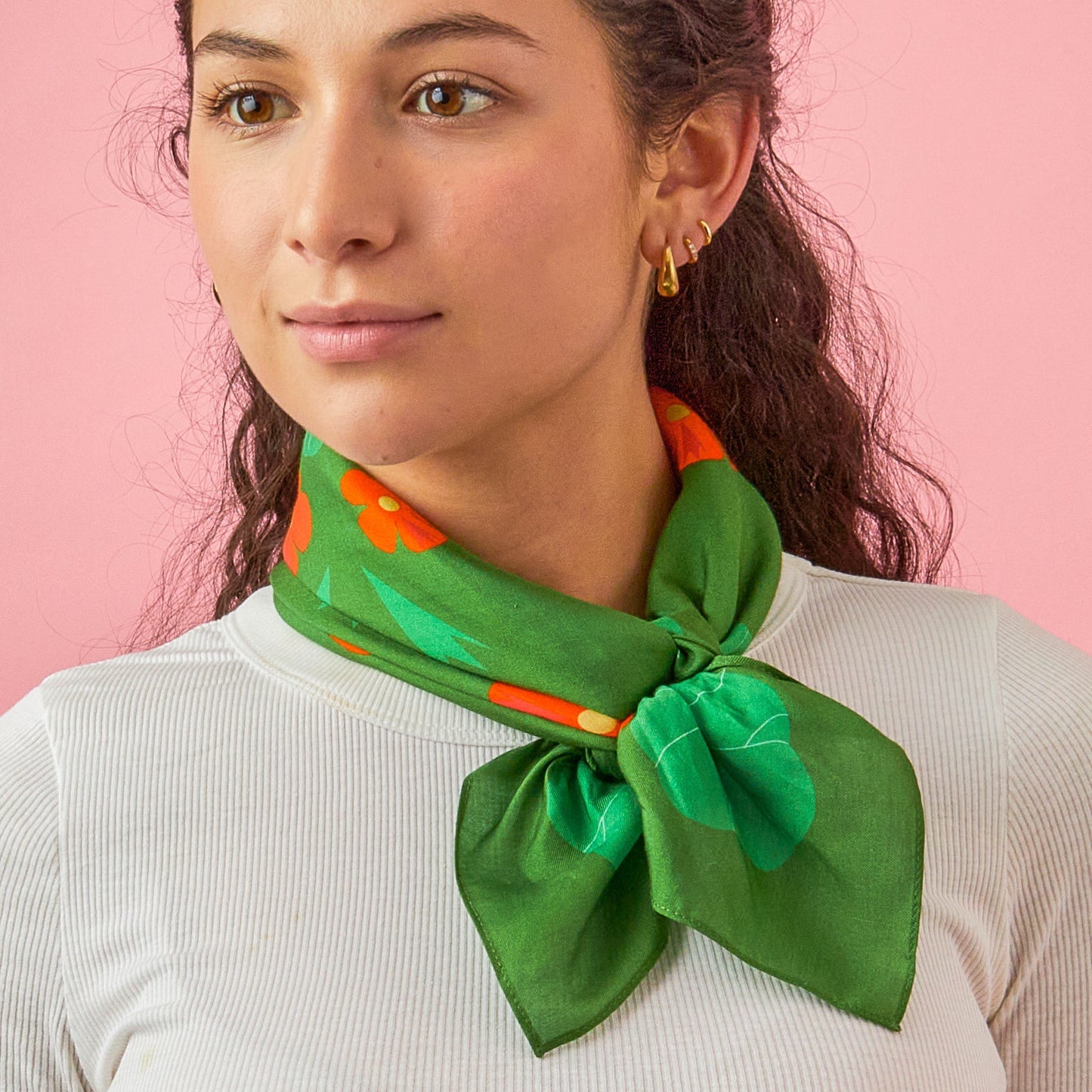 Nasturtium Garden Cotton Silk Bandana