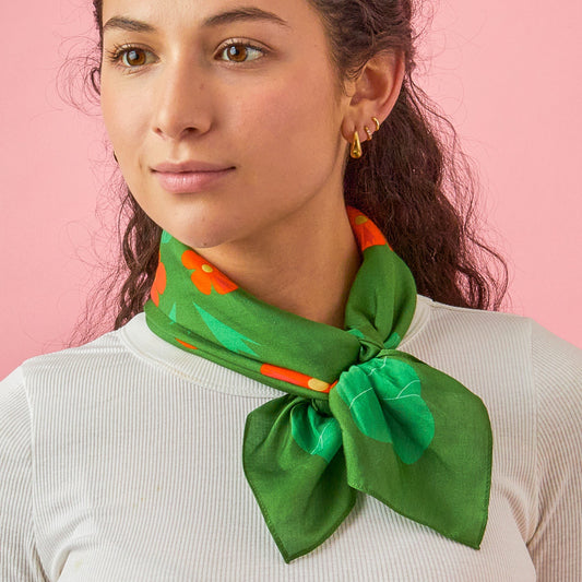 Nasturtium Garden Cotton Silk Bandana