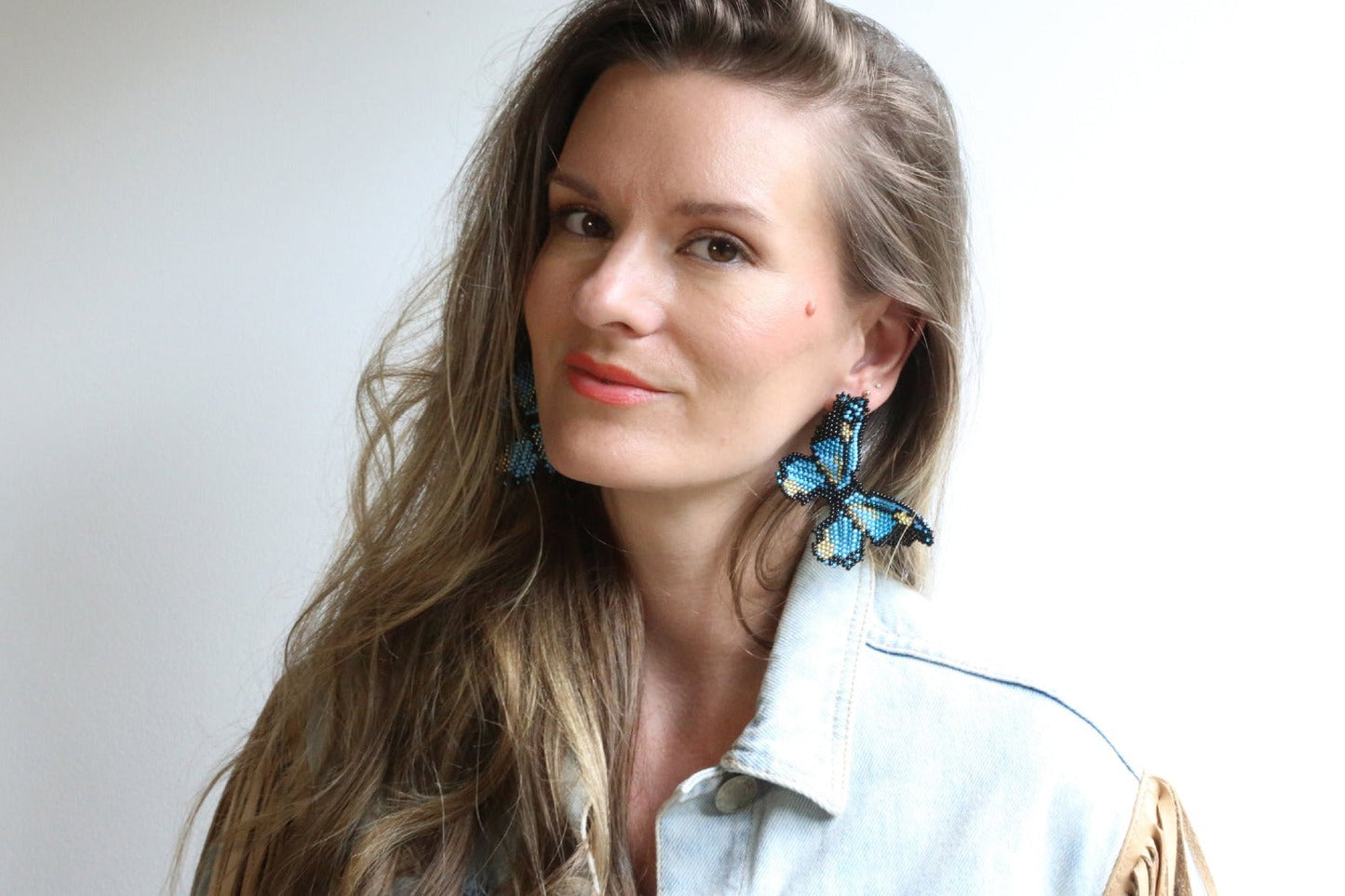 Butterfly Blue Embera Earrings