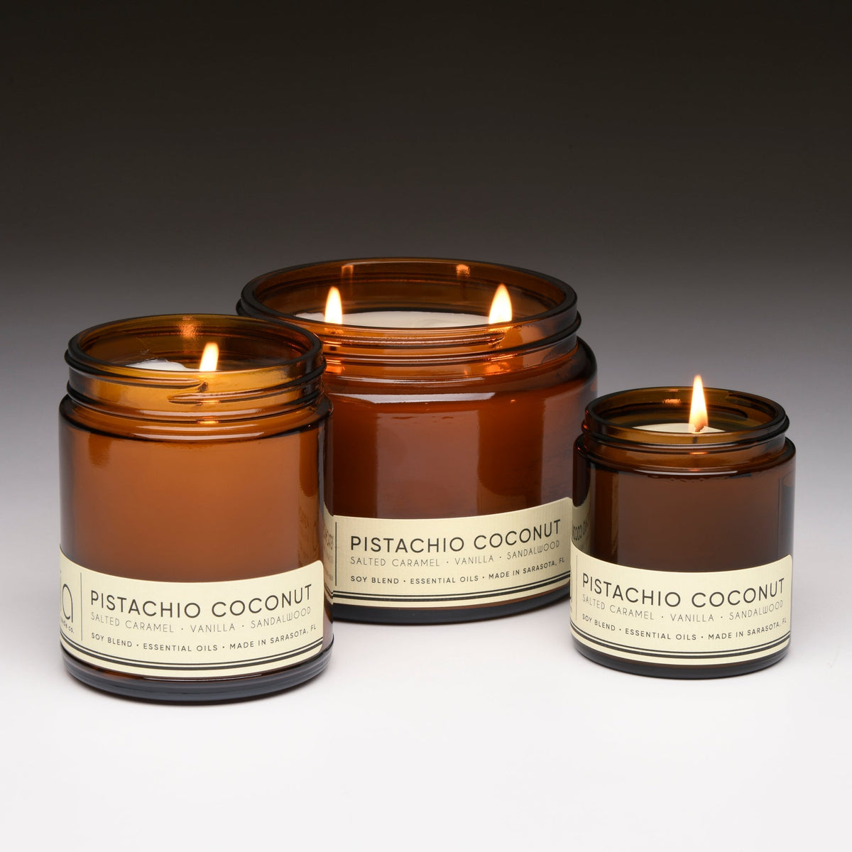 Pistachio Coconut Soy Blend Candle — Vanilla, Salted Caramel & Coconut