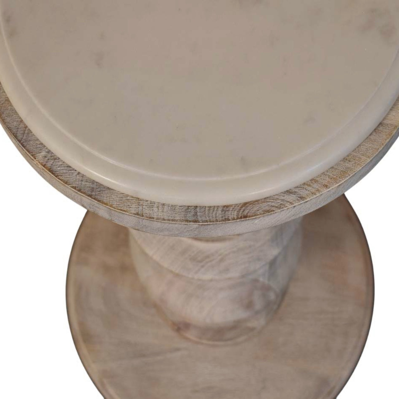 Solid Wood The Bellis Marble Accent Table