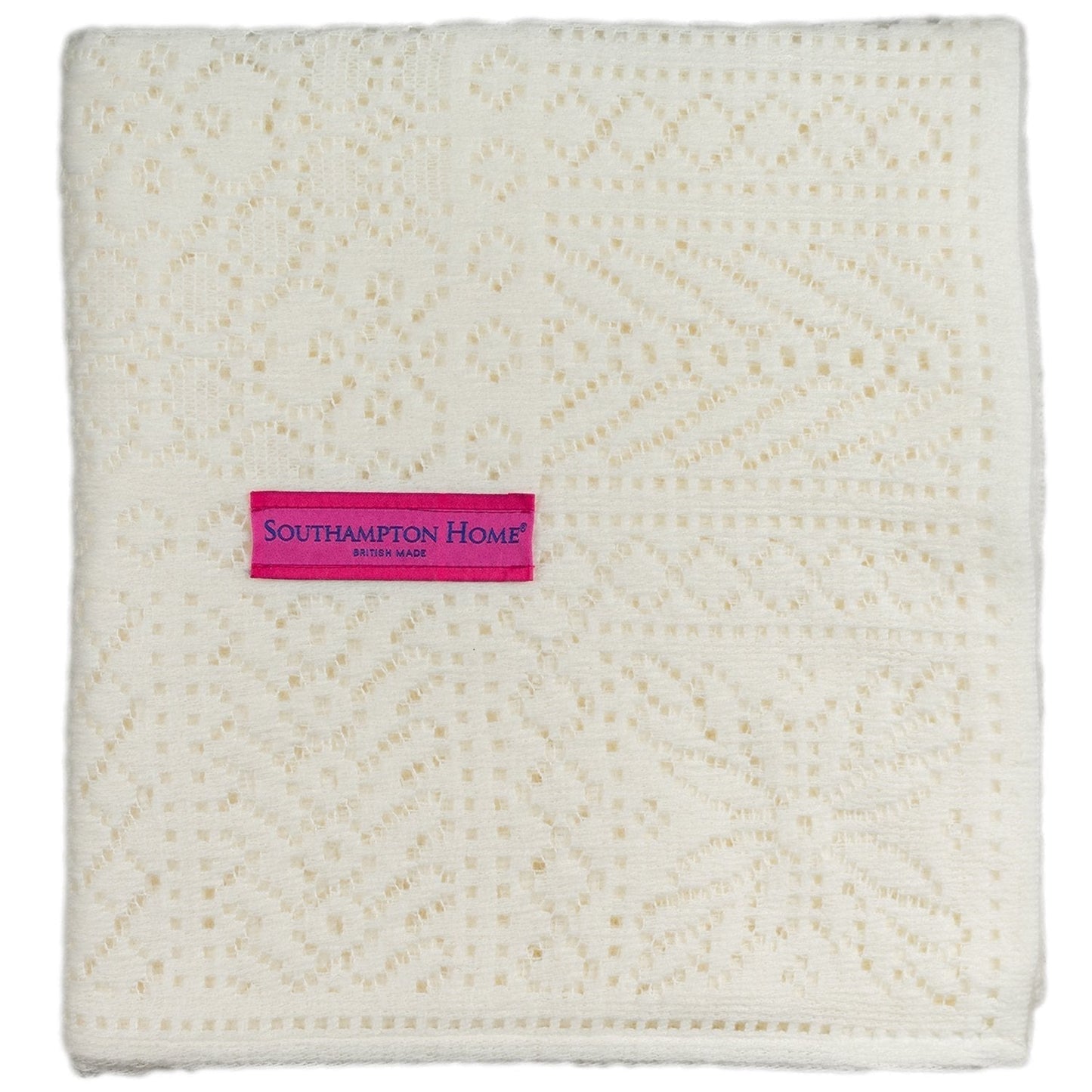 Southampton Home Lace Weave Baby Shawl - Ivory