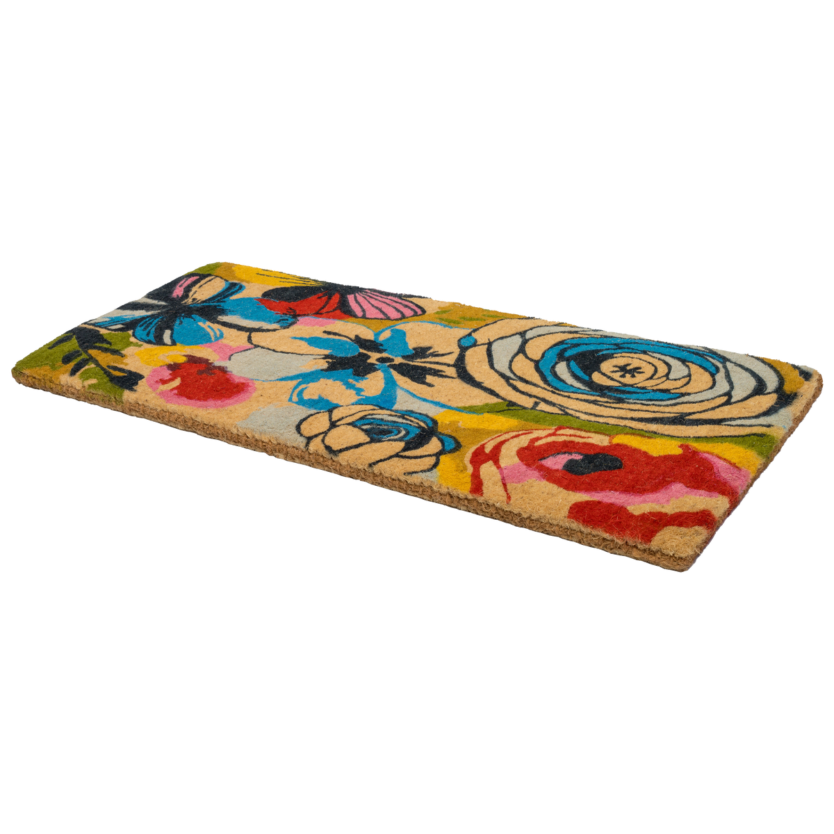 Watercolor Floral Coir Doormat