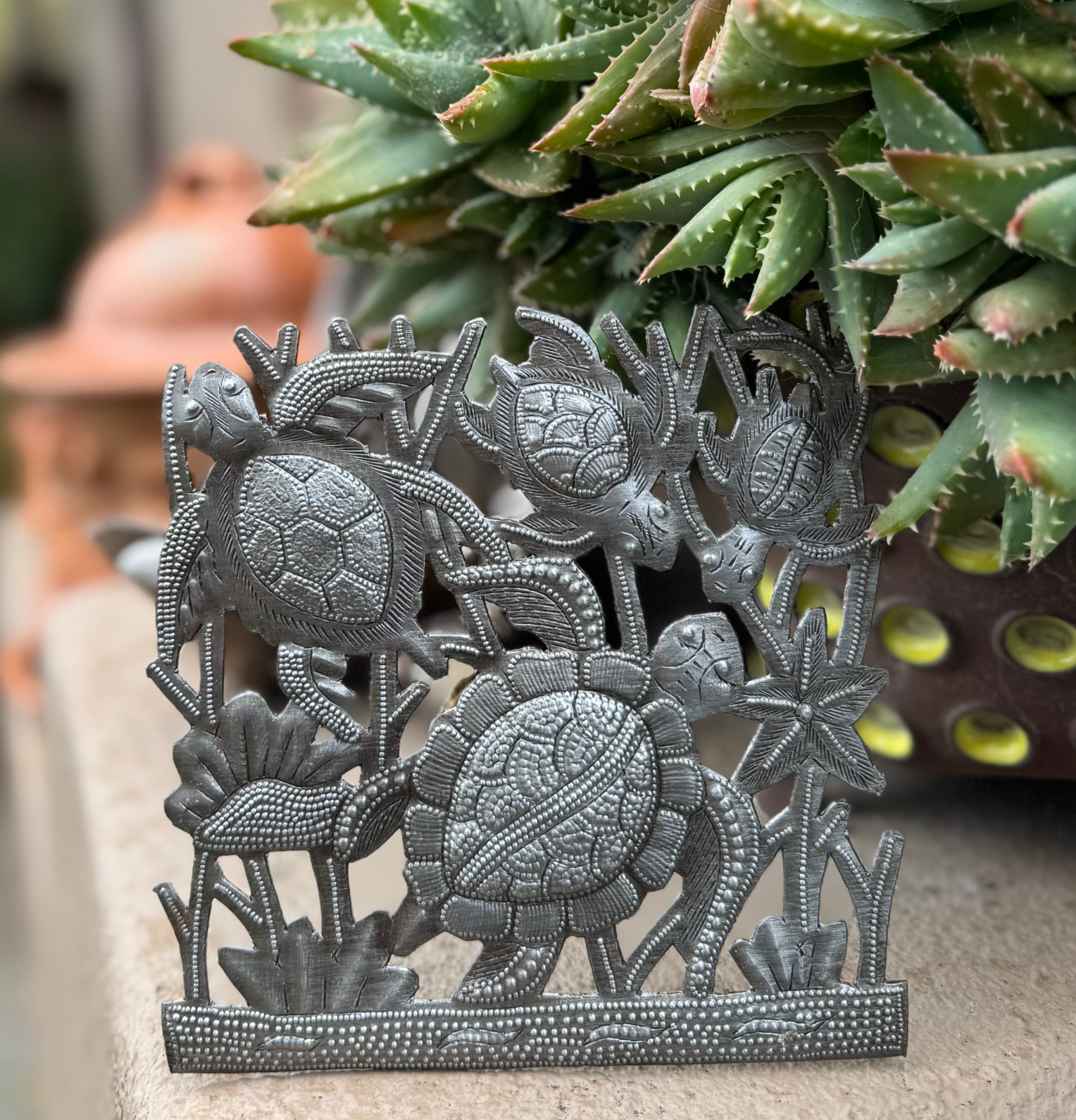 Turtle Family, Wall Hanging Plaque Sea Life Theme 6"