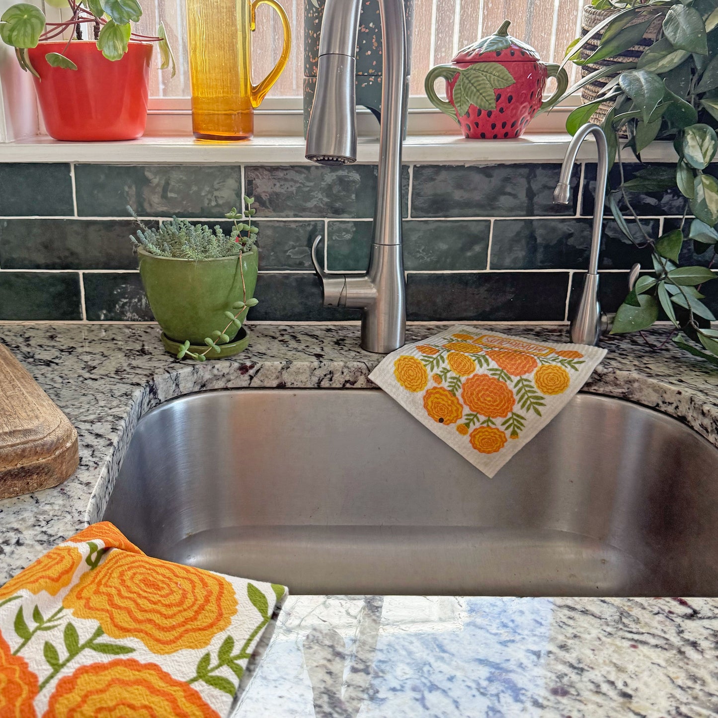 Marigolds Dish Towel