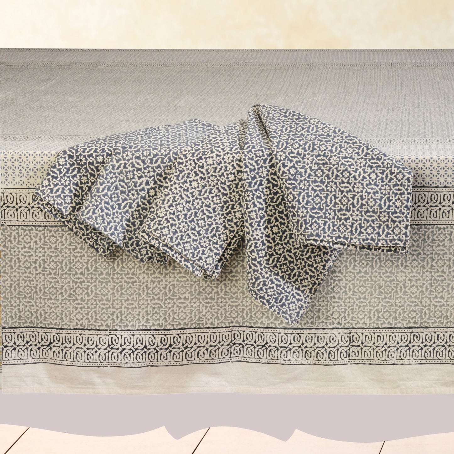 Hand Block Printed Cotton Tablecloth | Kora Cotton | Fair Trade | BREAZEALE