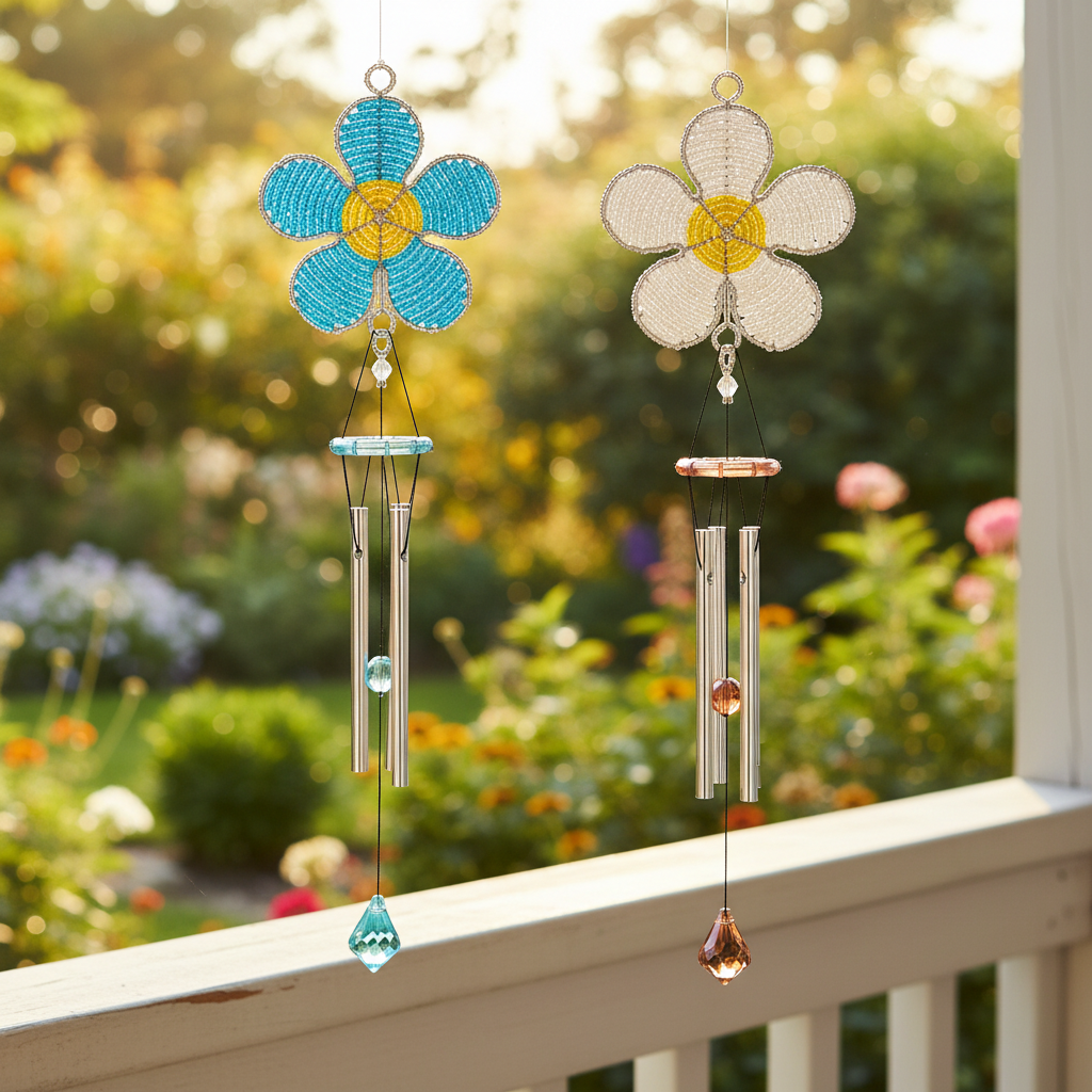 Daisy Wind Chime, Sm Asst  (Set of 3)