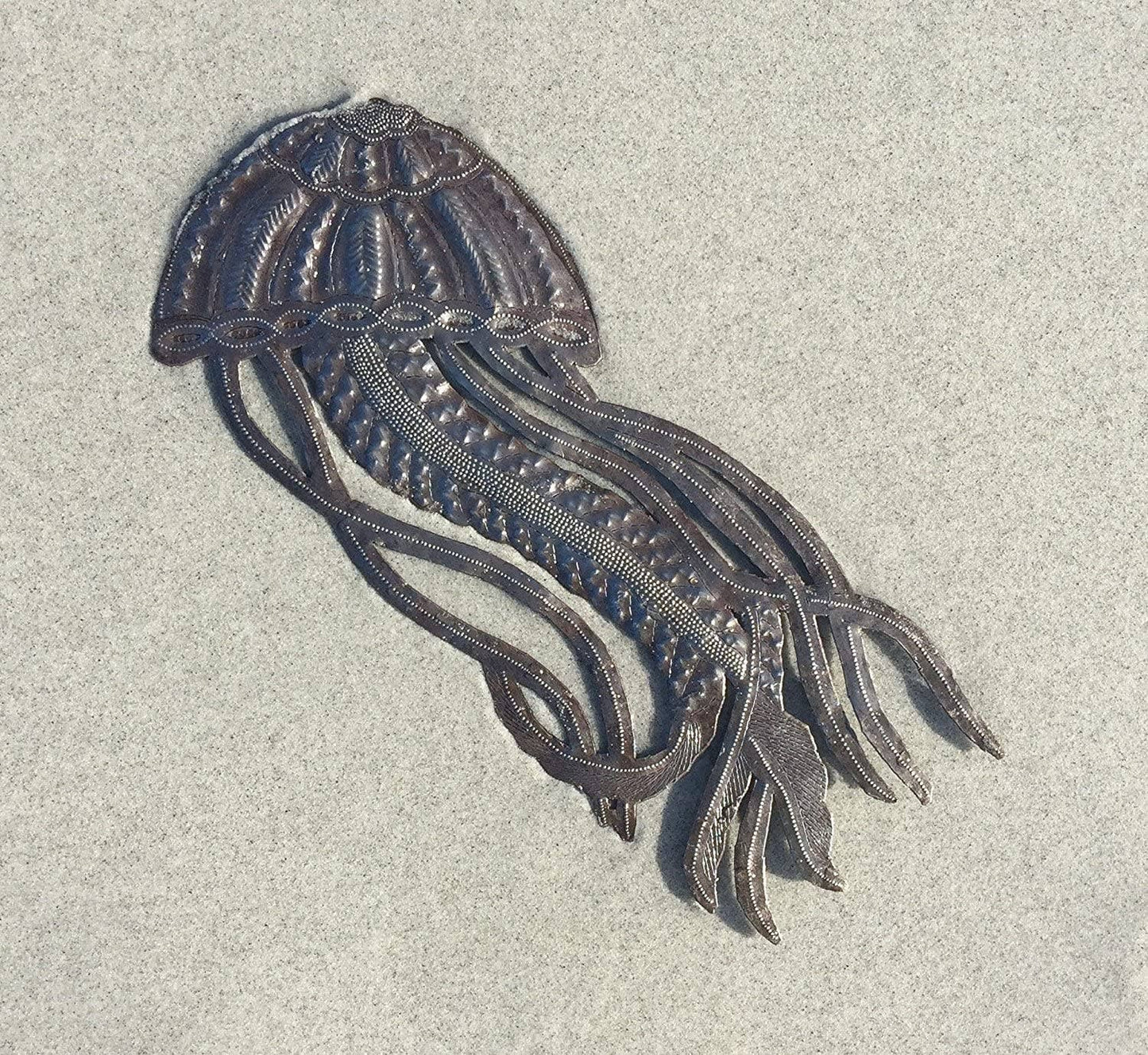 JellyFish Nautical Beach Theme Art, Handmade  7" x 17"