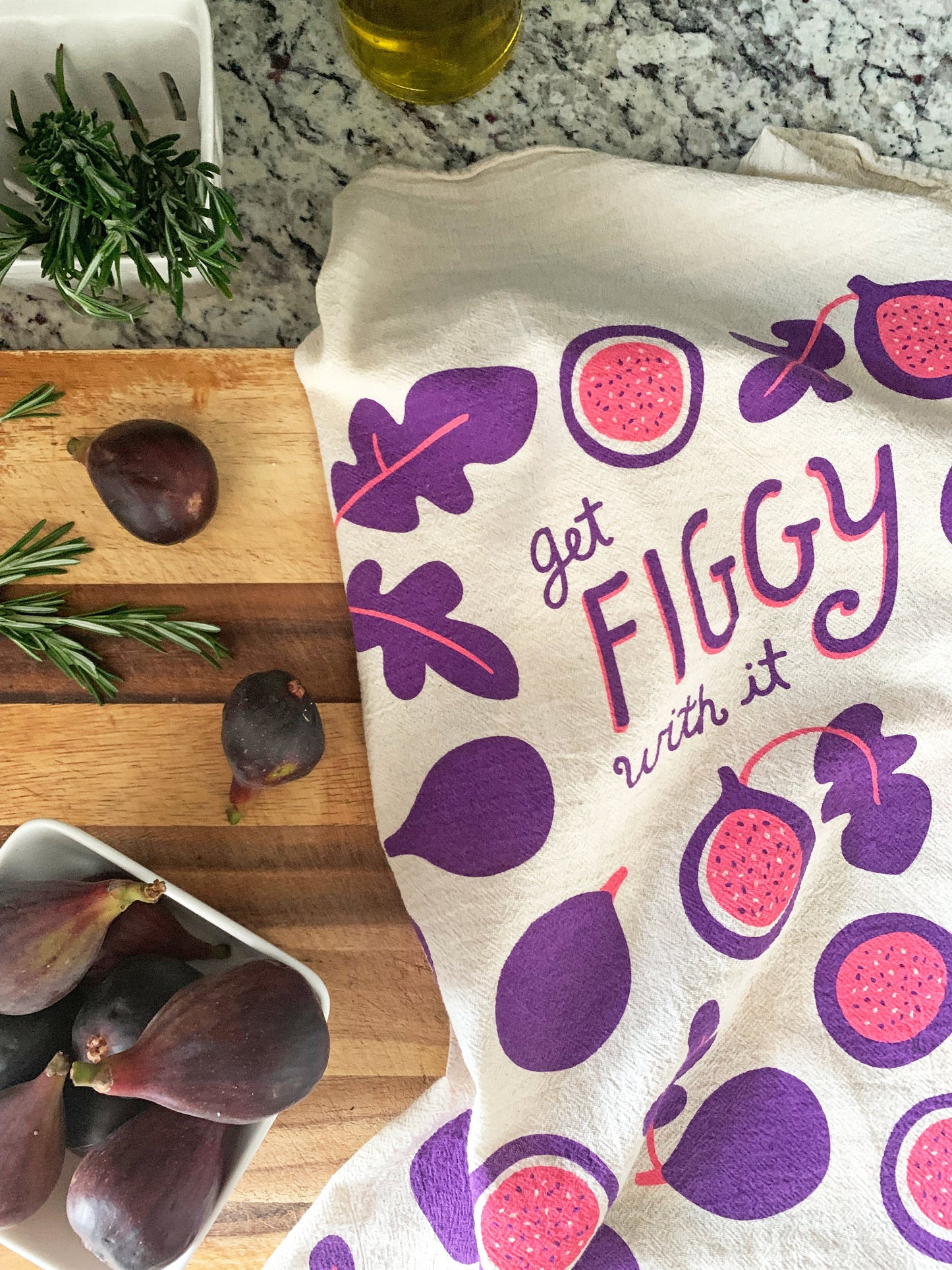 Fig Dish Towel + Sponge Cloth Gift Set