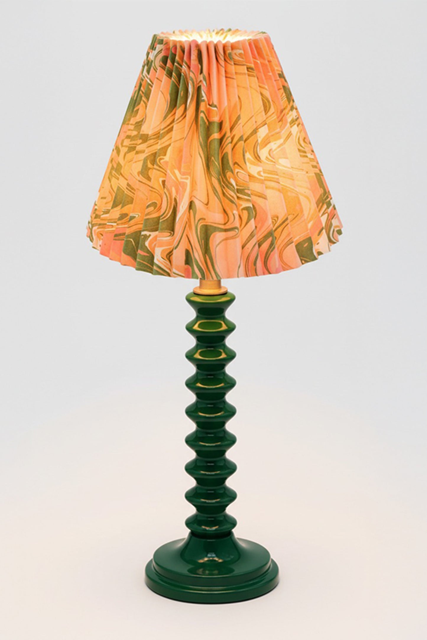 10" Pleated Empire Lampshade —  Hand-Marbled