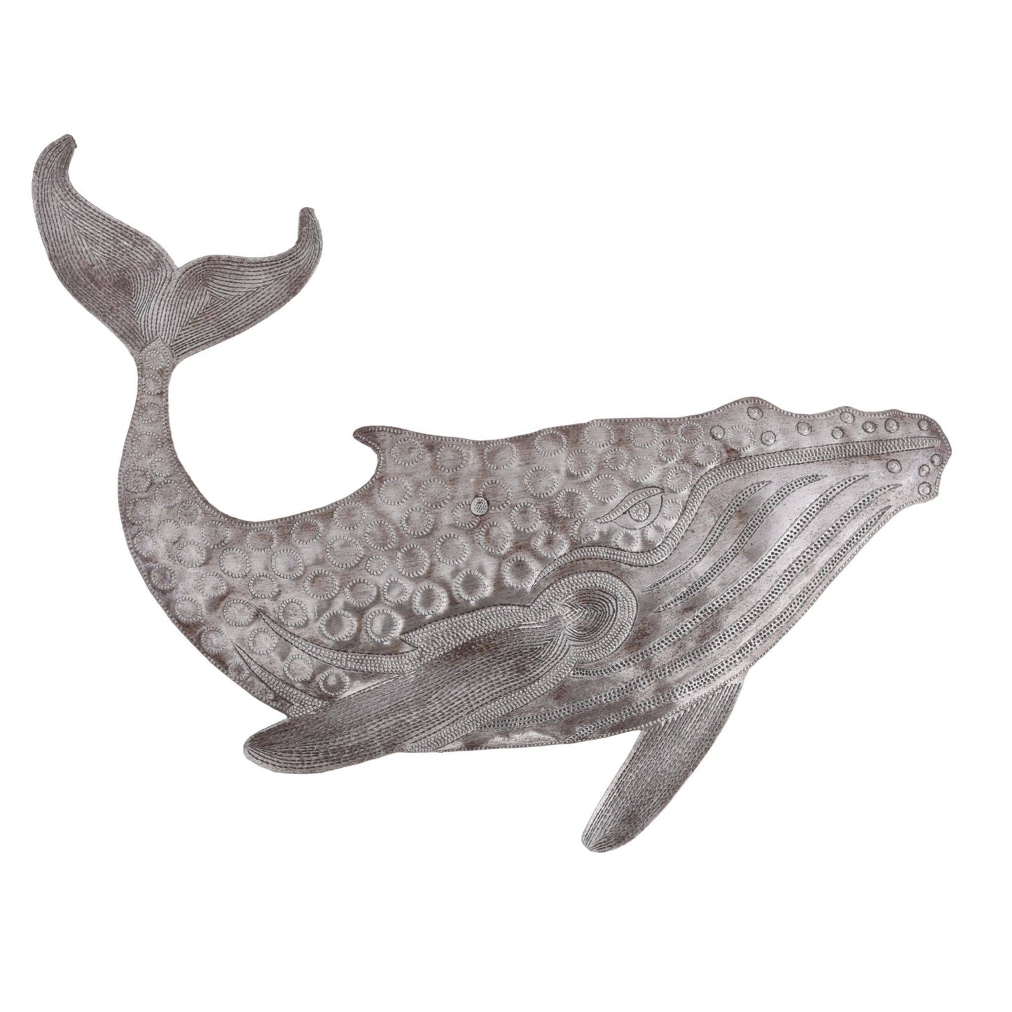 Haitian Metal Whale Wall Art 13"x11" Handmade Sculpture