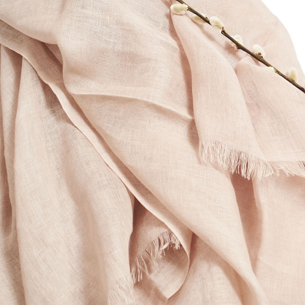 Oat Beige Neutral Hand Woven Soft Linen Silk Scarf