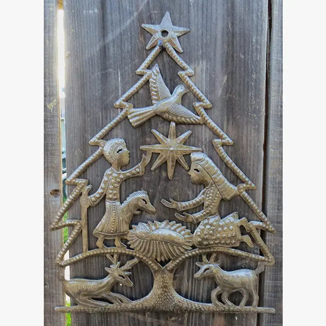 Christmas Tree, Nativity Theme Home Decorations, 13" x 17"