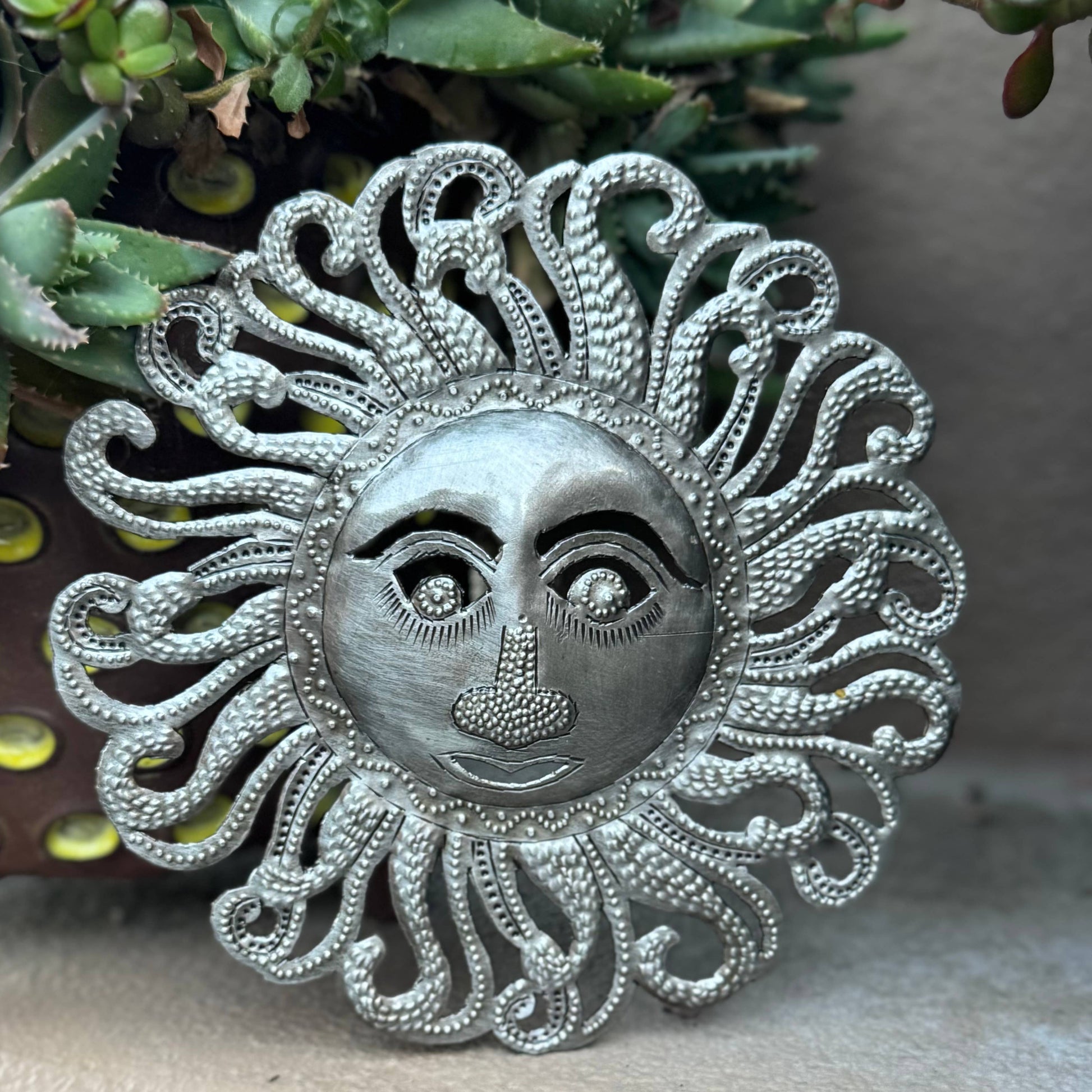 Haitian Metal Sun Wall Art – Happy Face | Fair Trade