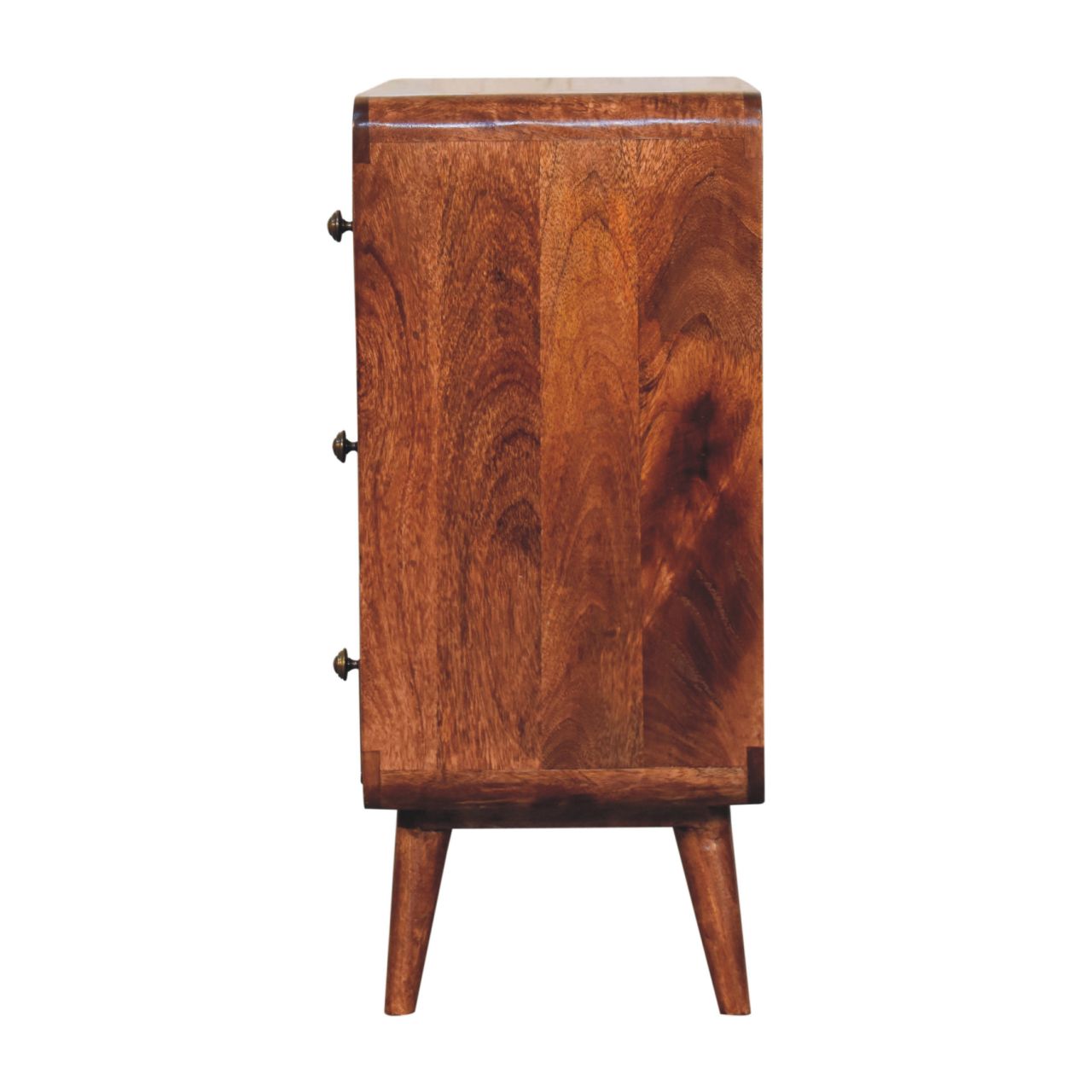 Solid Wood Curved Honey Caramel Chest