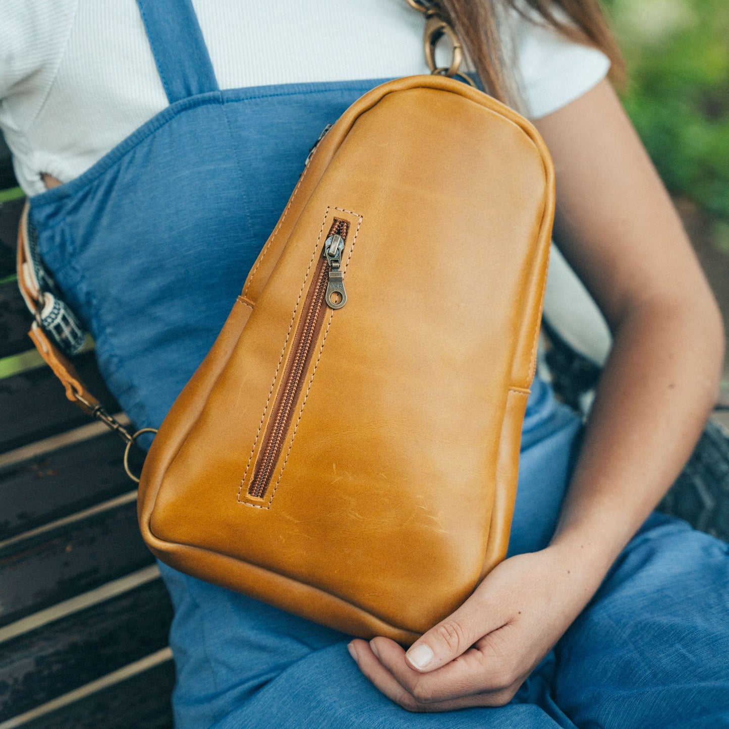 Sling Crossbody Backpack in Amber