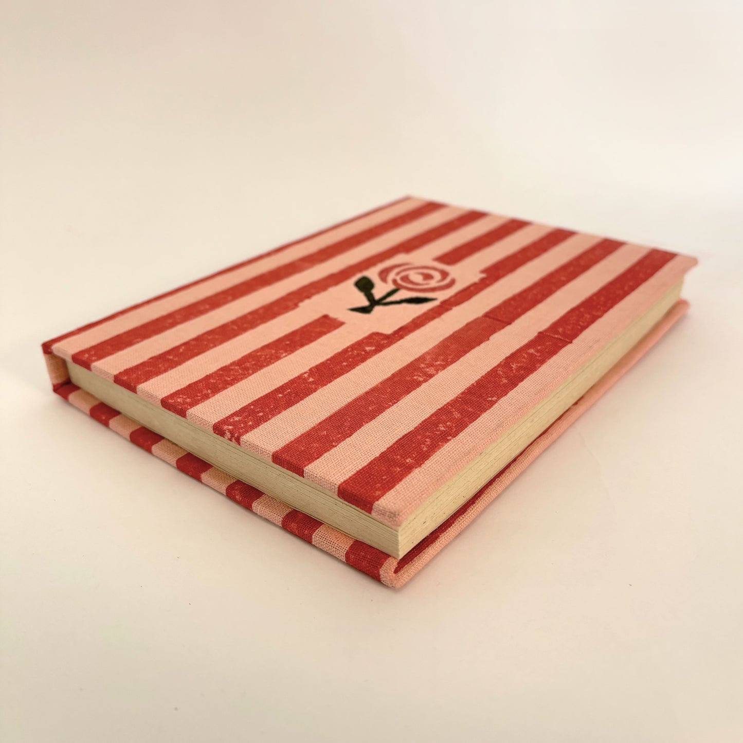 A5 Diary Journal Notebook with Handmade Paper & Rose Print Cover