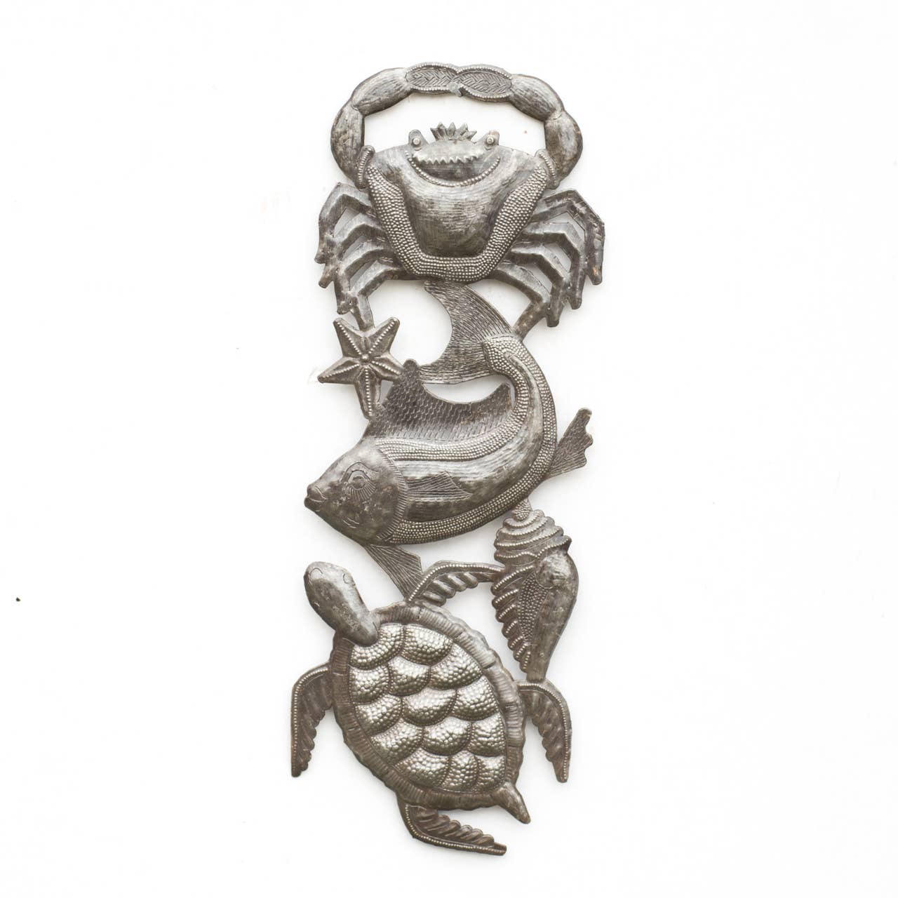 Sea Life Animal Sculpture, Fair Trade Eco-Friendly Art 17x6.
