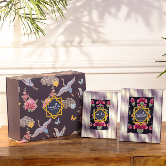 Pinstripe Photo Frame Gift Box Set