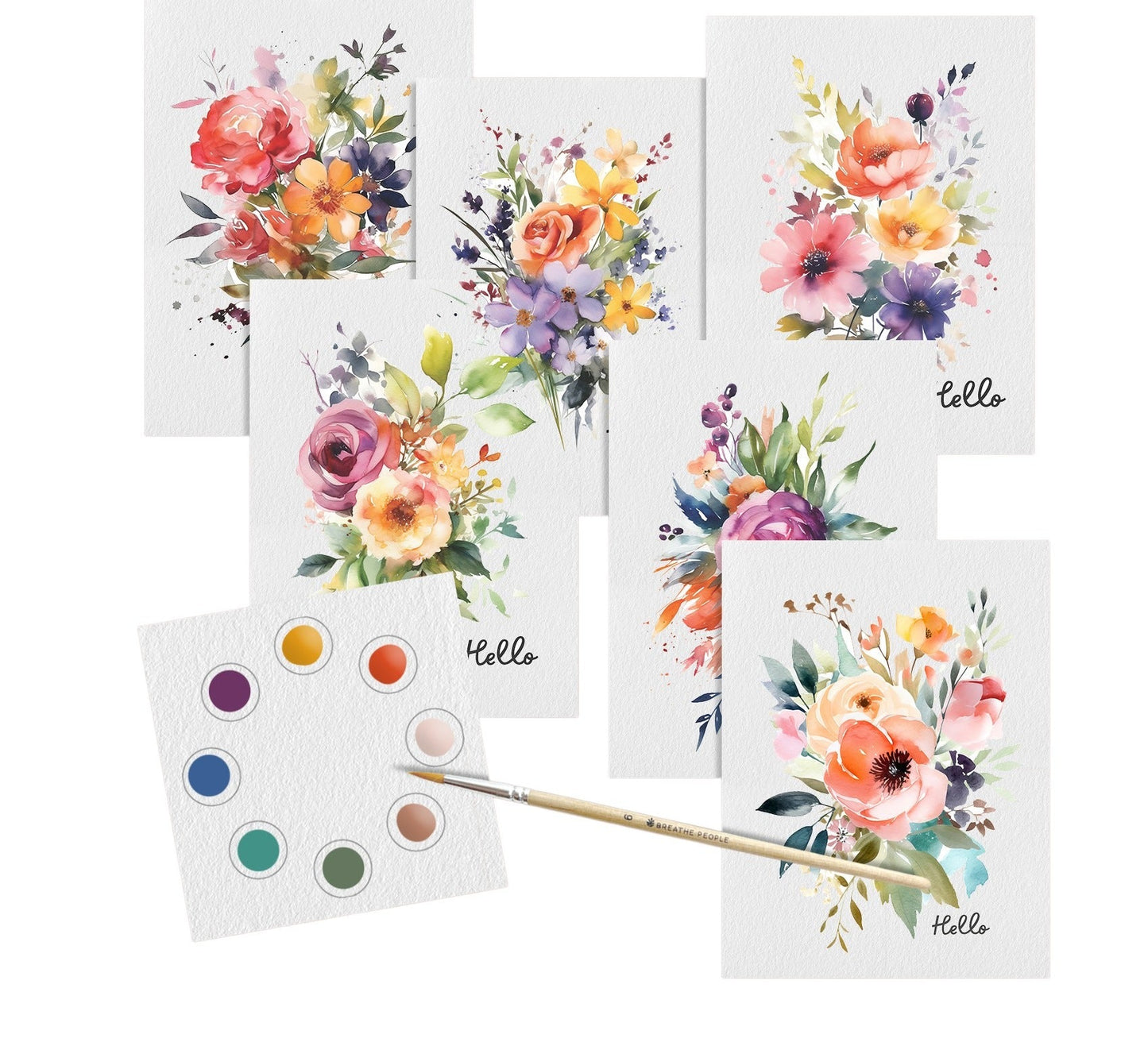 All-in-One Watercolor Art Prints + Postcards: Vibrant Botanicals
