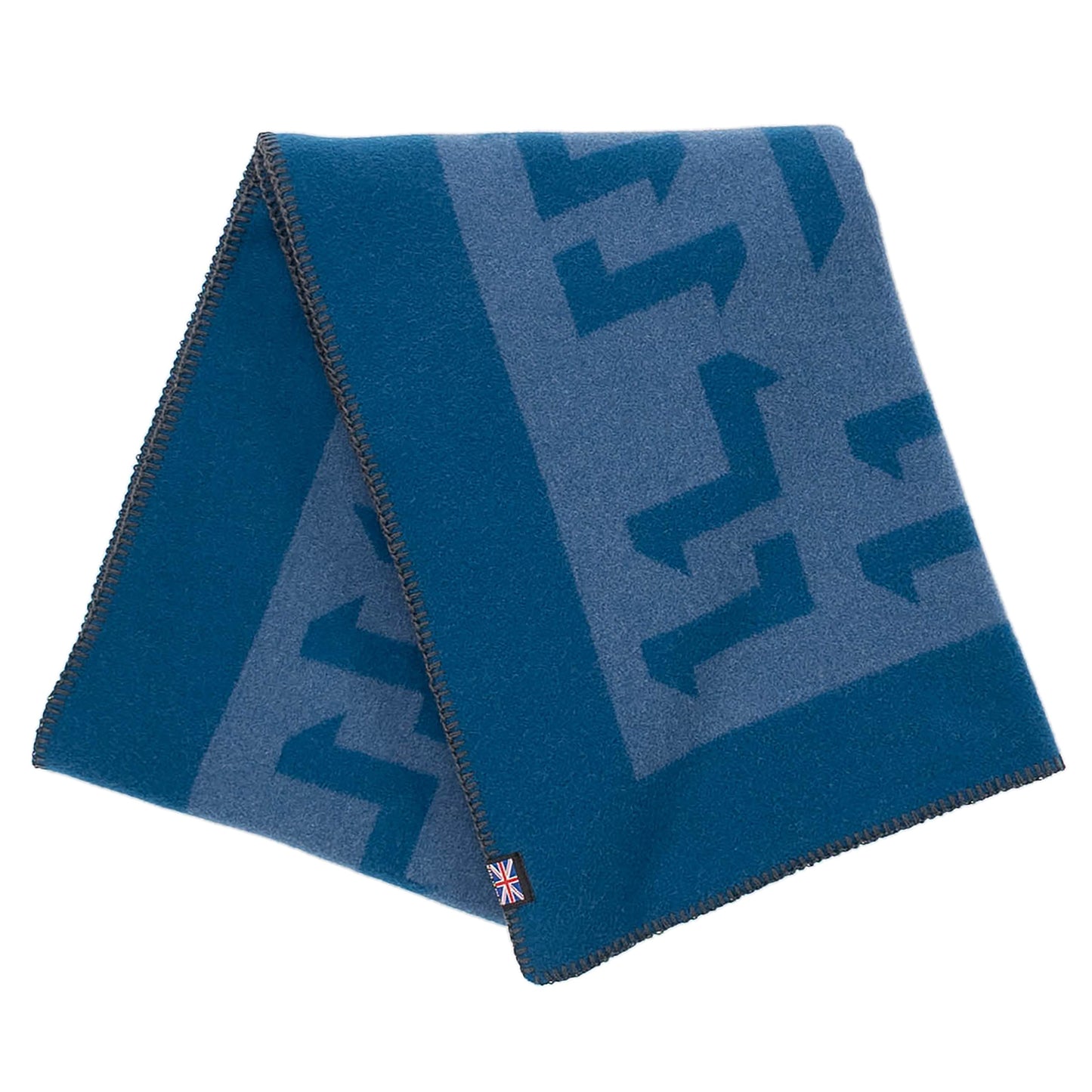Prince of Scots Merino Wool Fleece Throw - Blue Expletive