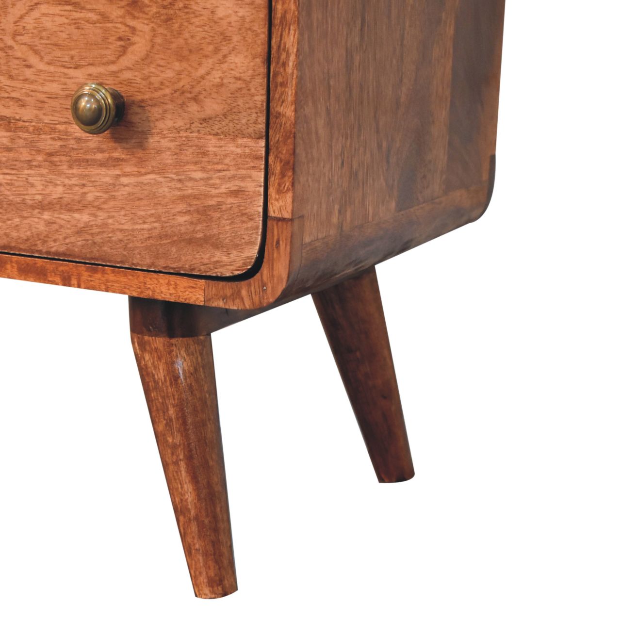 Solid Wood Curved Honey Caramel Chest