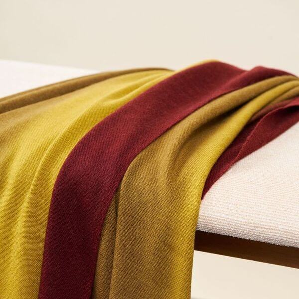 Marigold Merino Ombre Handloom Throw / Blanket Scarf