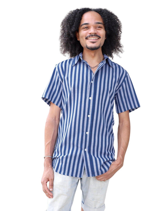 Blue Bayou Striped Organic Cotton Men's Button Down Shirt