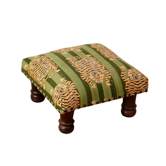 Foot Stool With Tiger Print