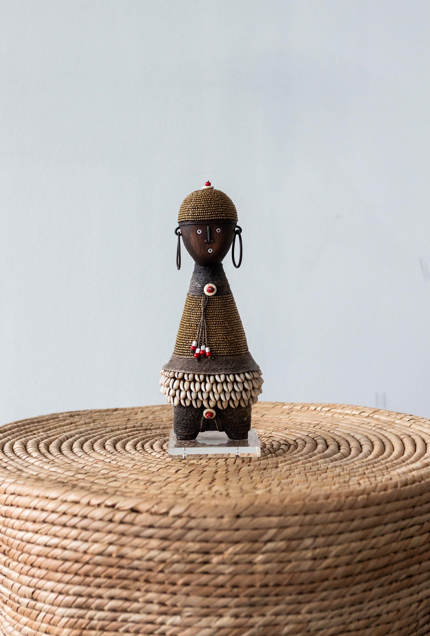 Gold Beaded African Namji Doll