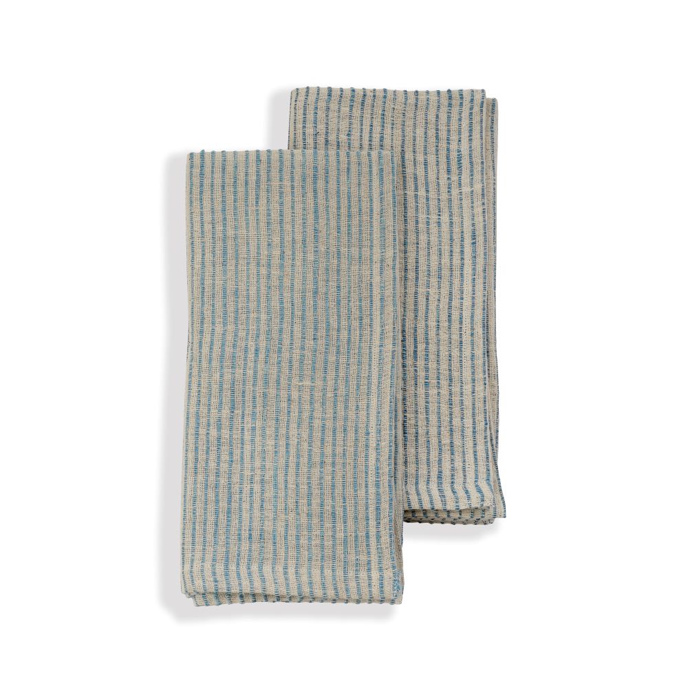 Handwoven Organic Cotton Napkins, Set of 2 | 20" × 20" | Fair Trade | On Track