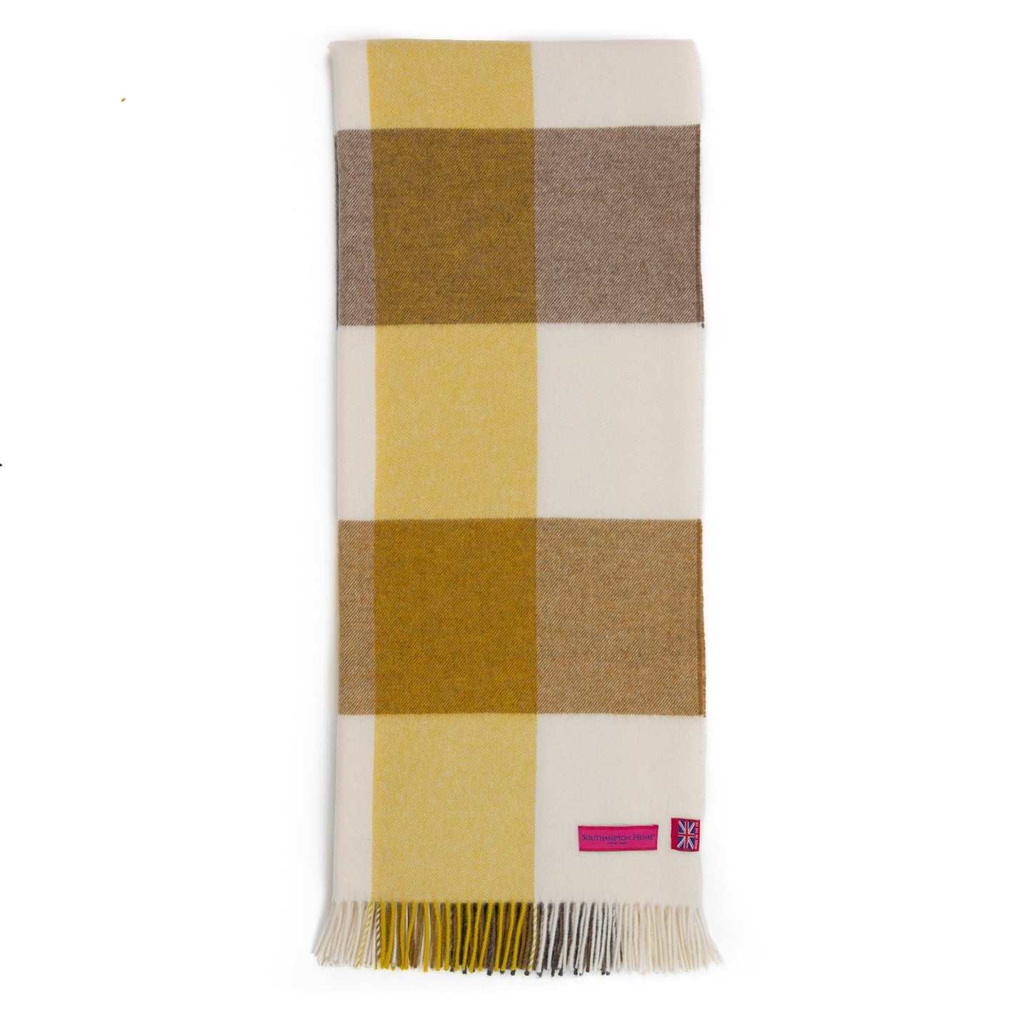 Southampton Home Merino Wool Throw – Block Gold