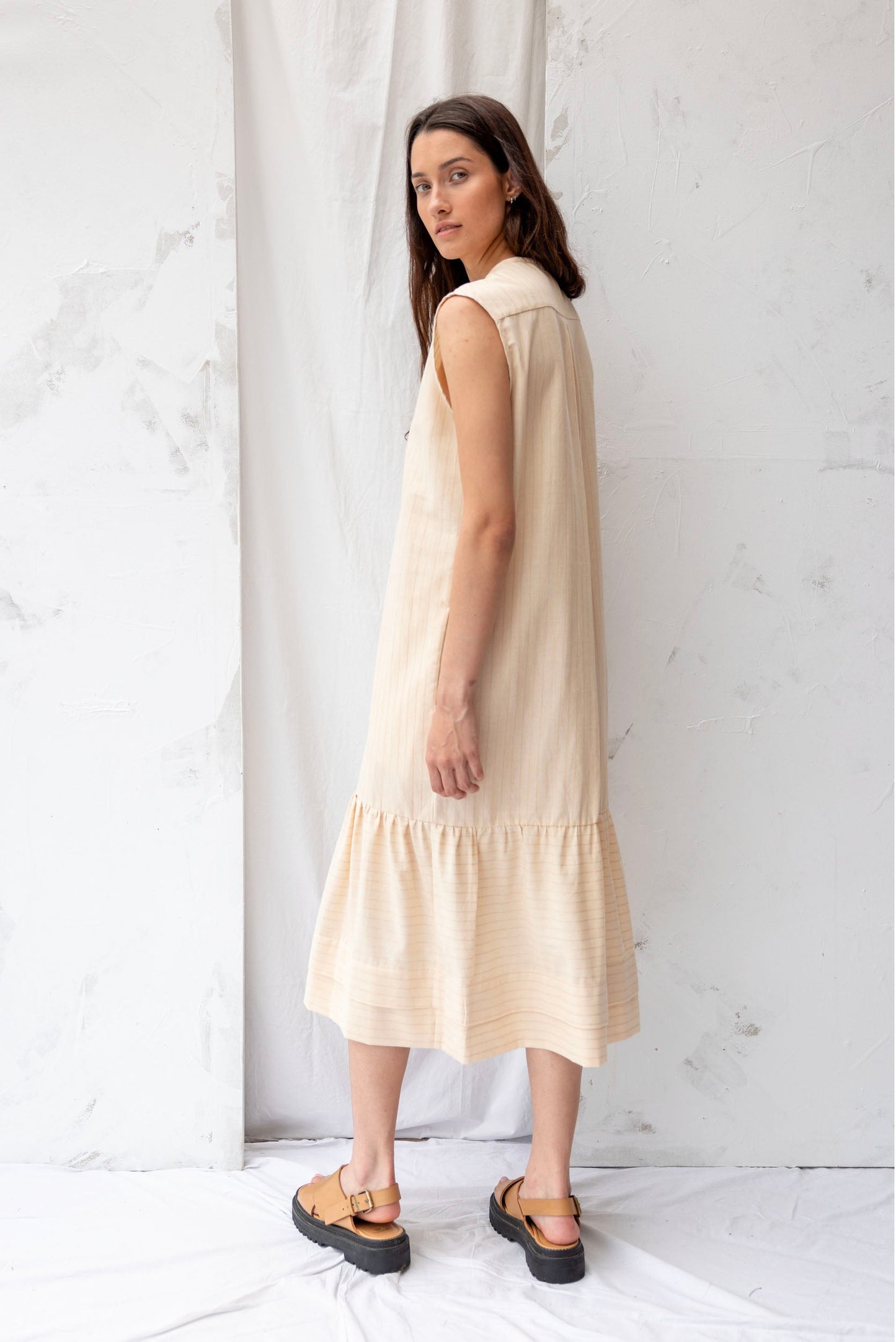 Cilou Dress | Natural Stripe - ReCreate Clothing