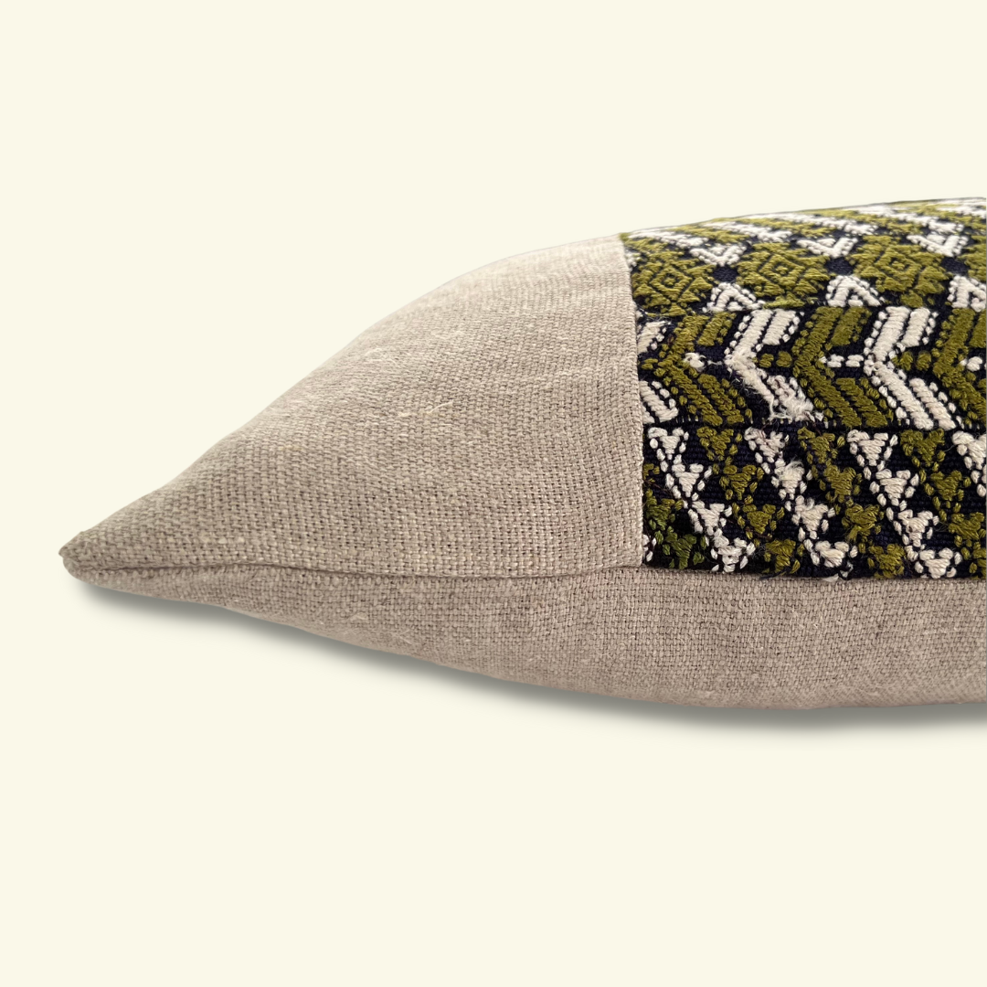 Huipil & Hemp Throw Pillow Cover