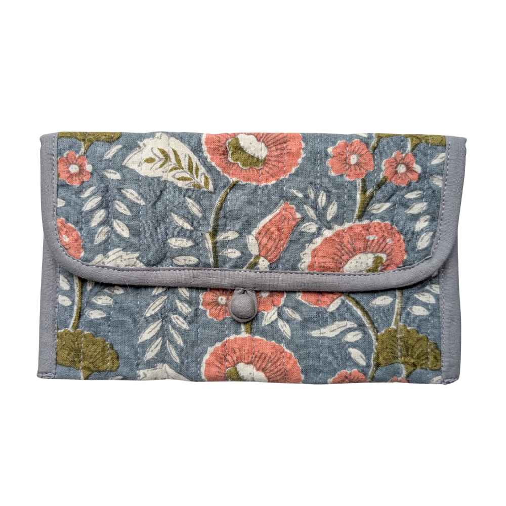 Quilted Block Printed Cotton Pouches