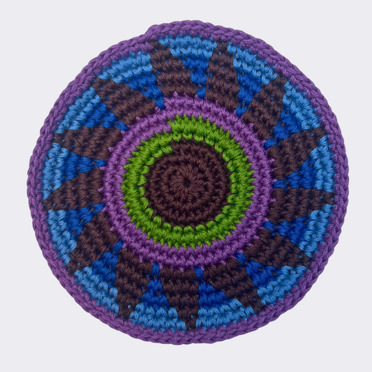 Purple & Blue Crocheted Coasters, Set of 4