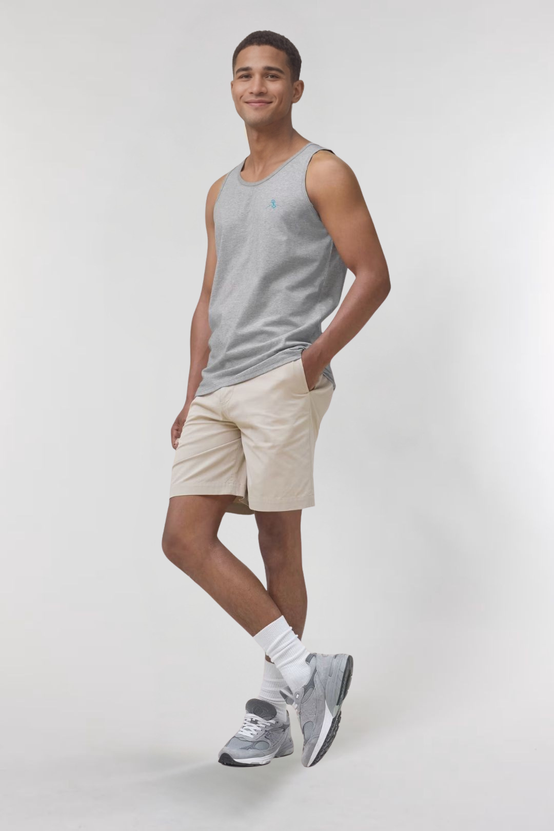 Camiseta tirantes orgánica - Gris Jaspeado