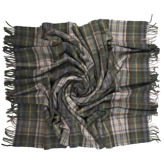 Highland Tweeds New Wool Fluffy Throw - Antique Dress Gordon