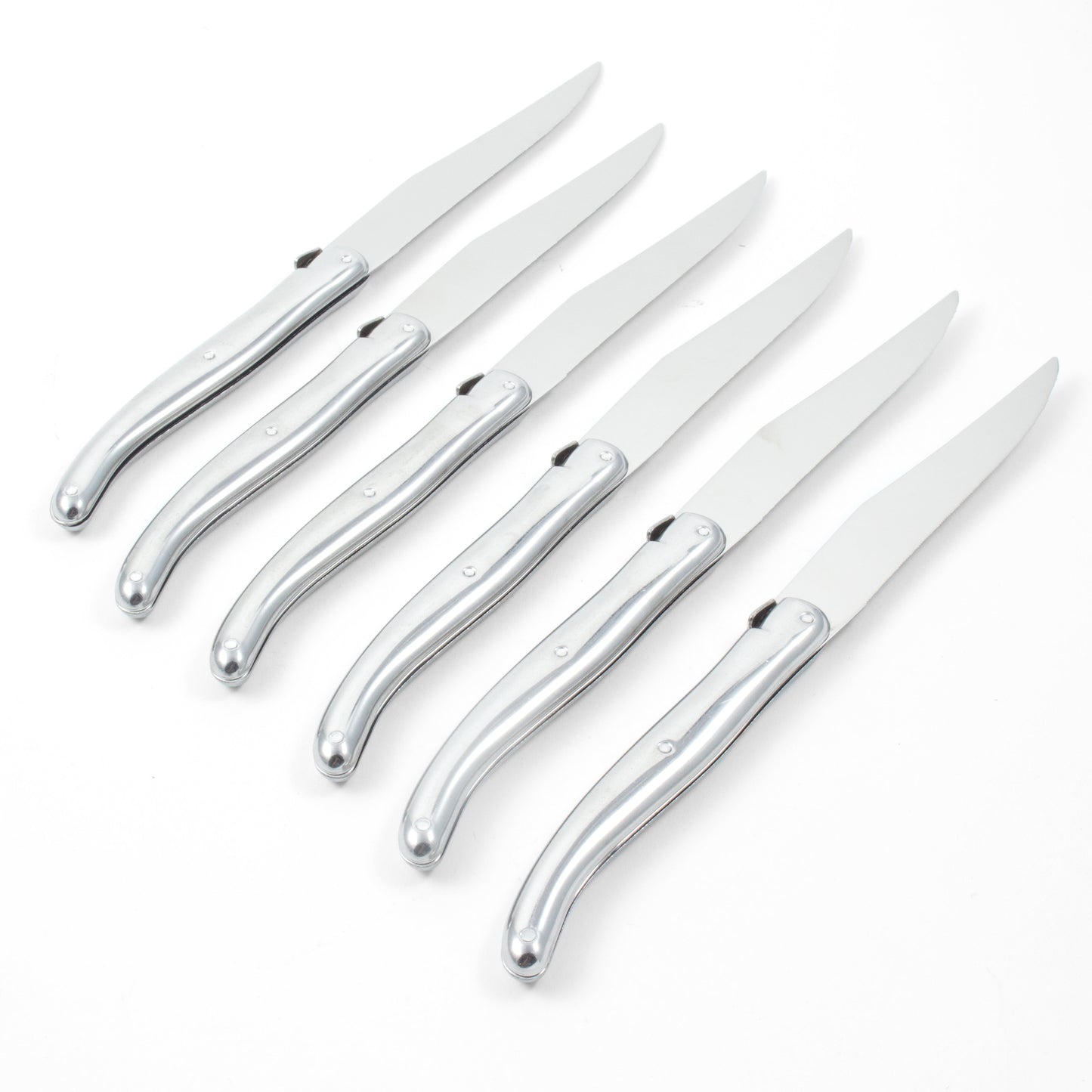 Laguiole 6 Piece Steak Knife Set, Stainless Steel in Wood Box with Acrylic Lid