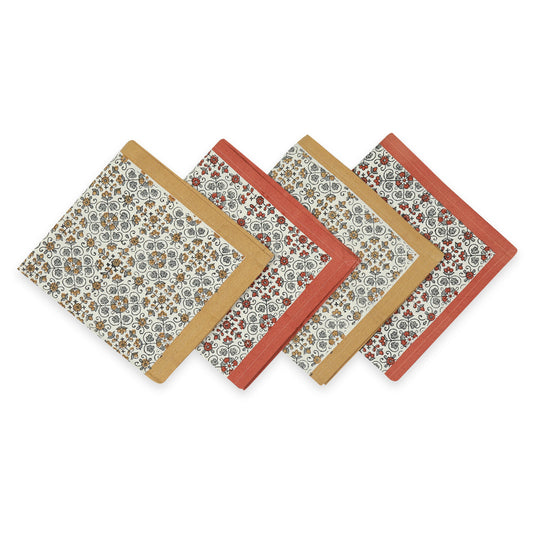 Hand Block Printed Cotton Napkins, Set of 4 | Lily