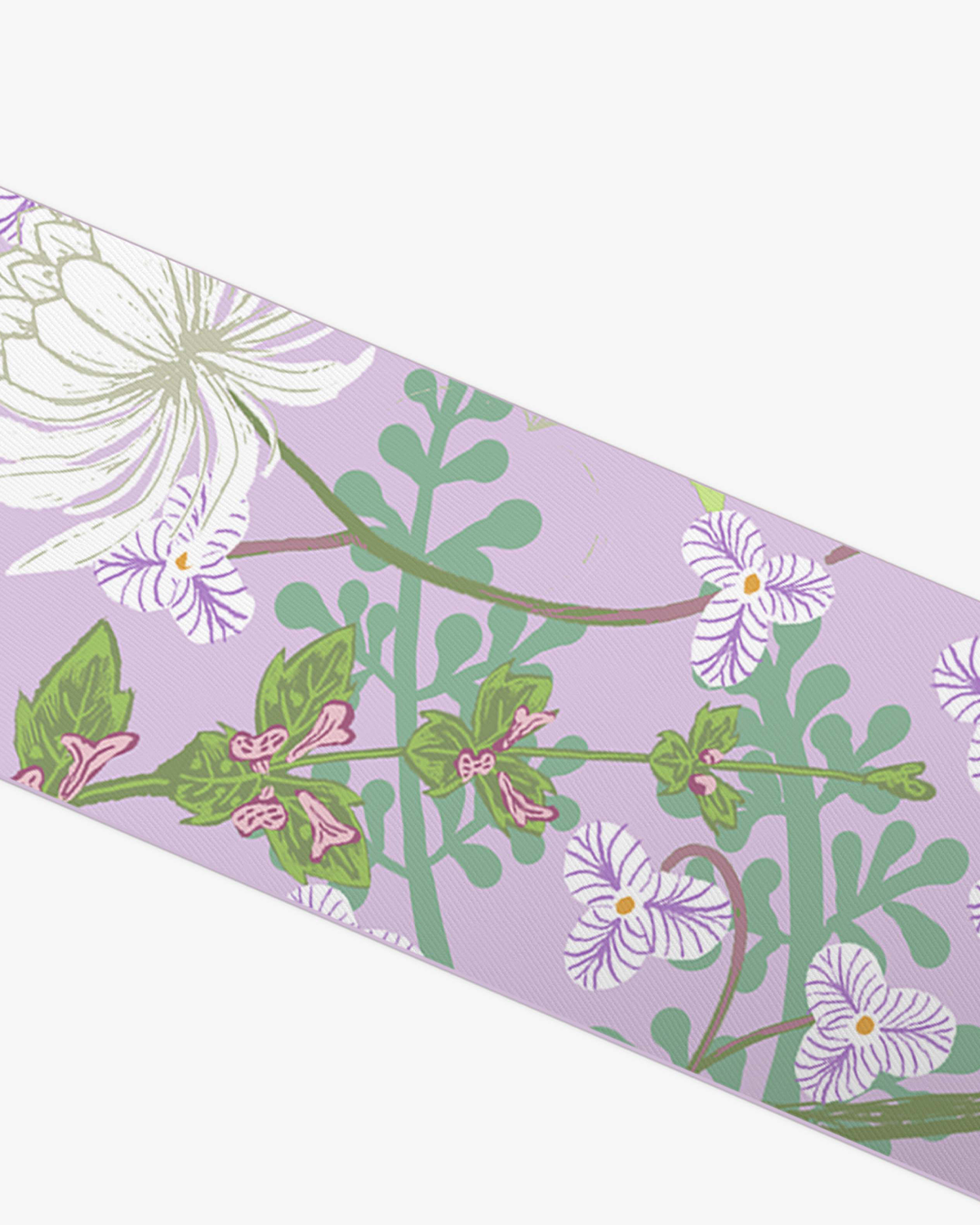 Lavender Cottage Vines Silk Twilly Scarf