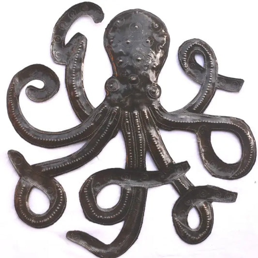 Octopus, Decorative Sea Life Creature, 14", Haitian Art