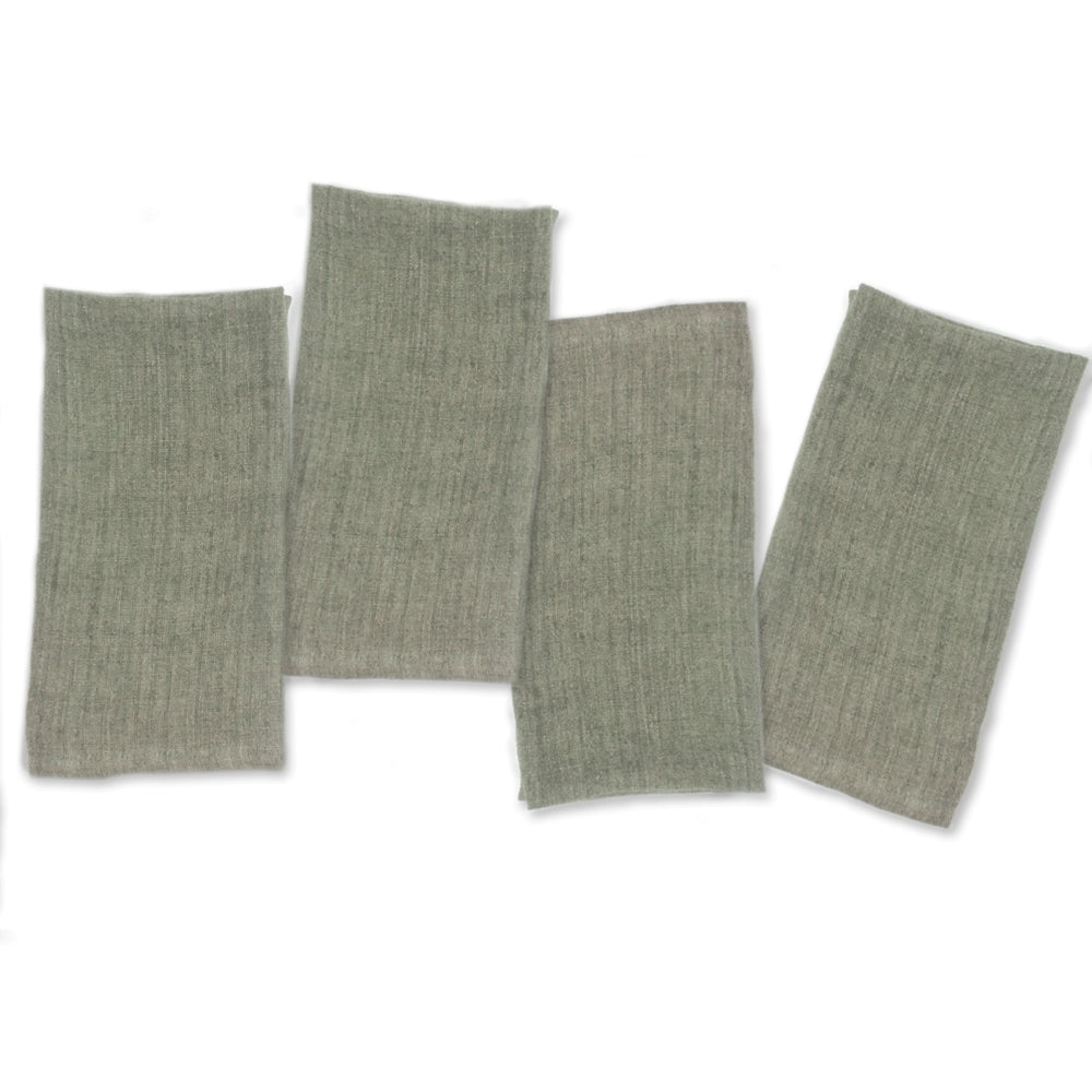 S/4 Stone Washed Linen Hemmed Dinner Napkins