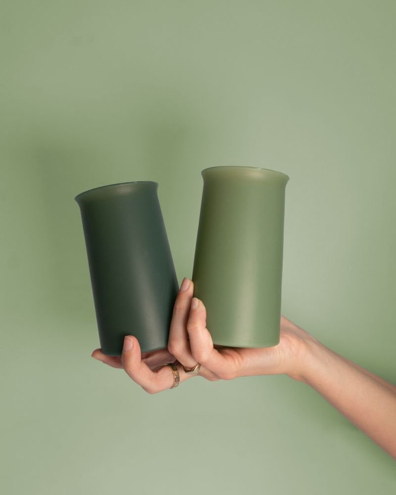 sage + olive | stegg | silicone unbreakable highball glasses