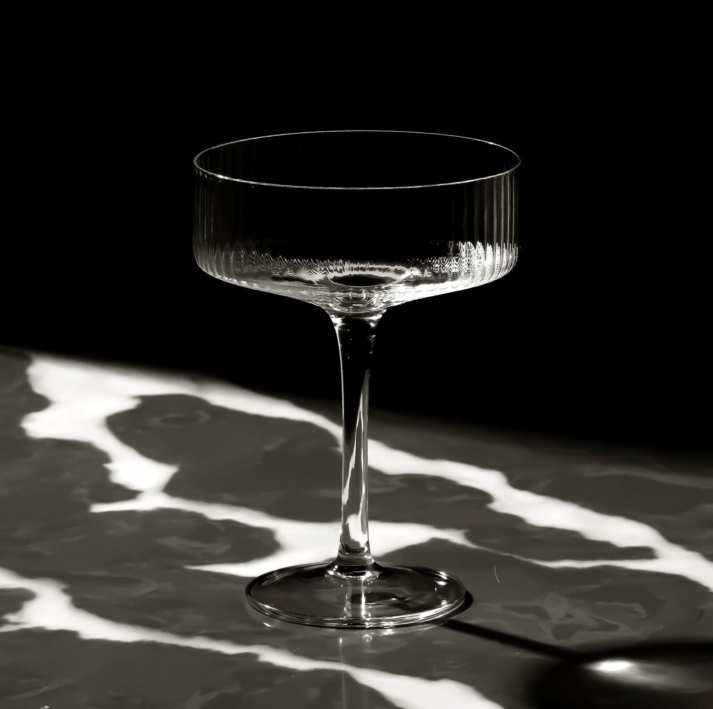 Clear Ribbed Martini Coupe Glass