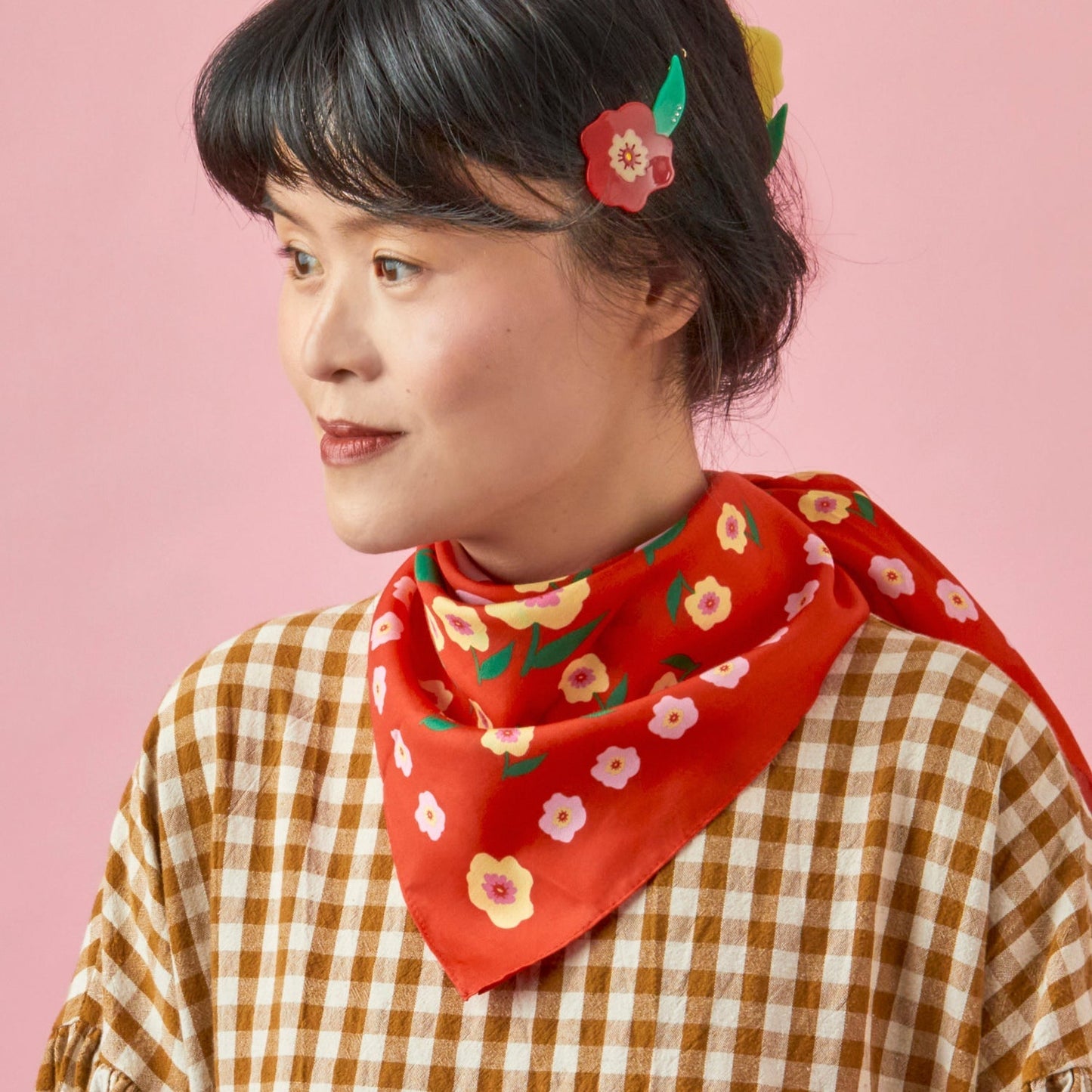 Cat Garden Gnome Cotton Silk Bandana
