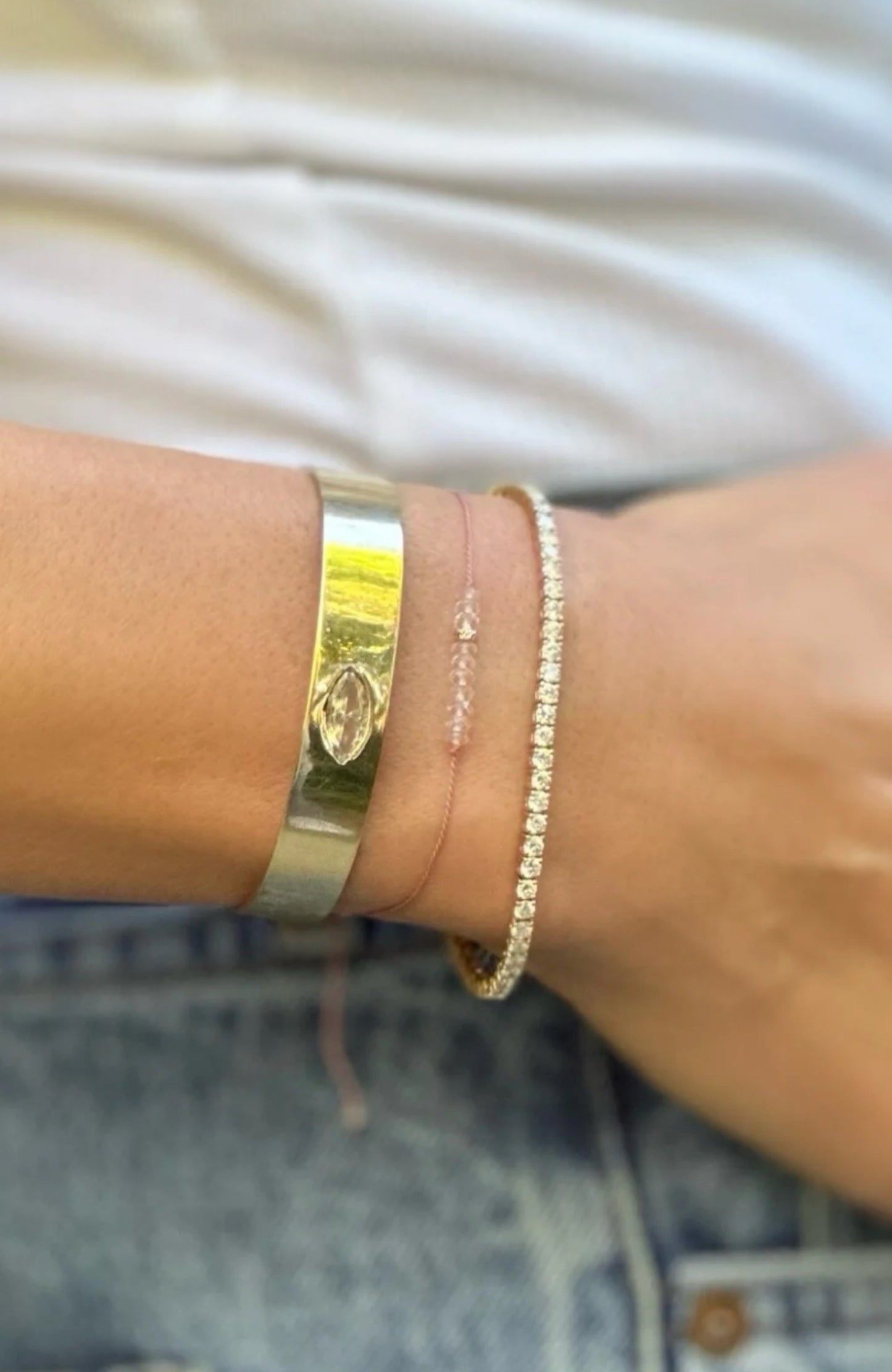 The Energy Project - Love Bracelet – Rose Quartz & Solid 14K Gold Bead