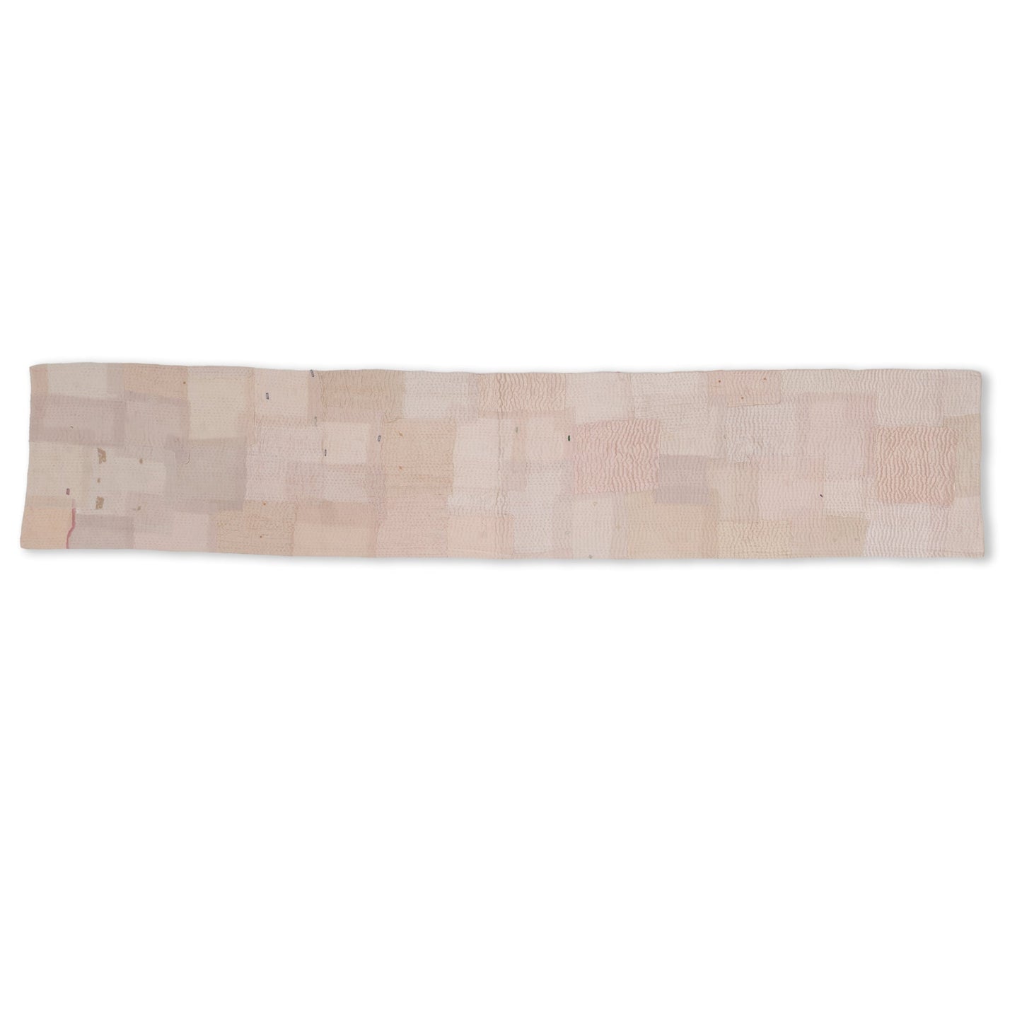 Mosaic Fray Patch  KanthaTable Runner - Shallot